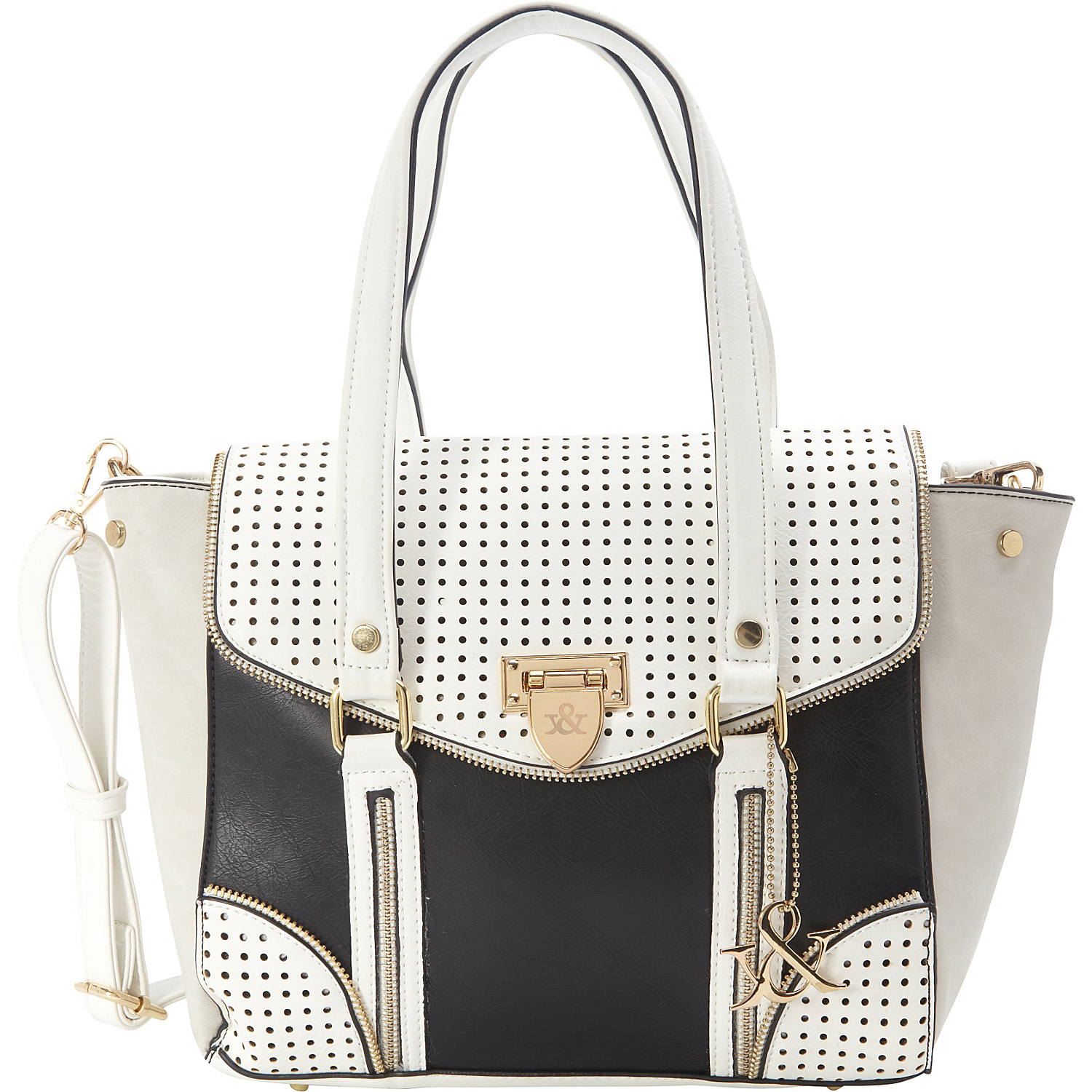 Tri-Toned Laser Cut Satchel Bag