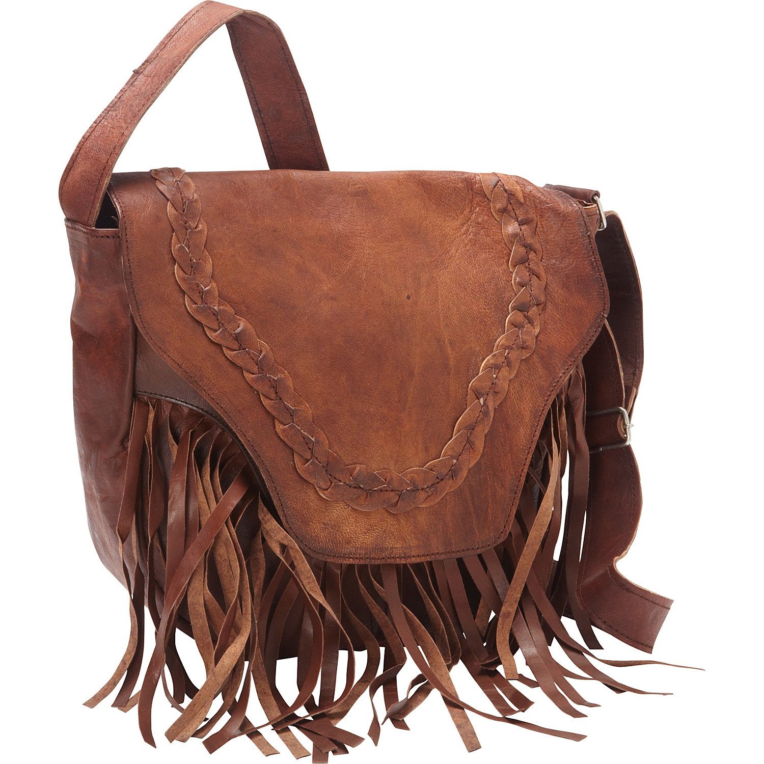 Leather Fringed Western Cross Body Bag