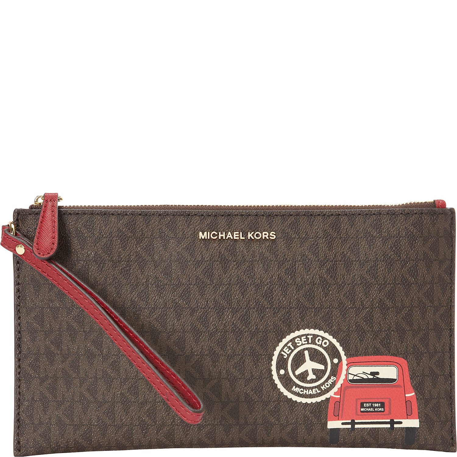 Illustrations Drive Away Large Zip Clutch