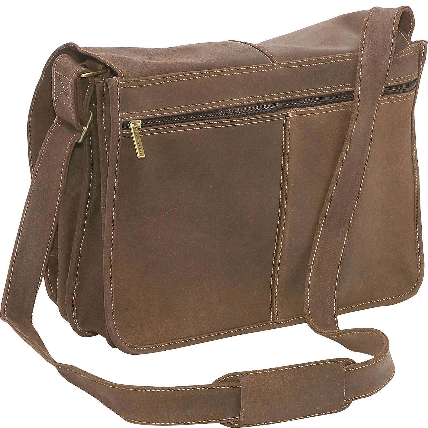 Distressed Leather Quick Access Messenger