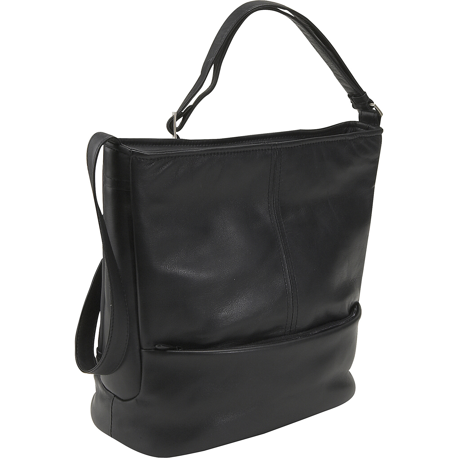 North/South Double Compartment Bucket Bag