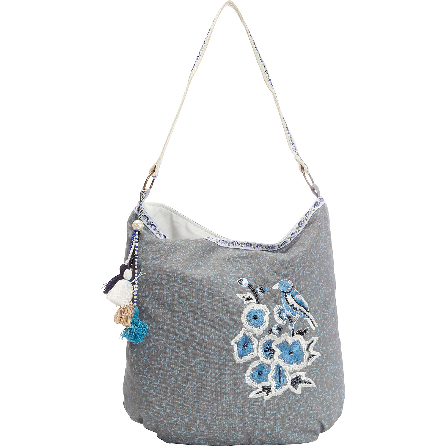 Cotton Floral Print Shoulder Bag