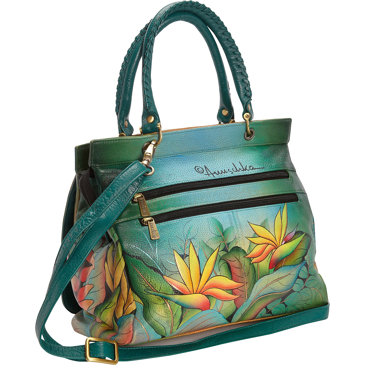 Hand Painted Large Convertible Satchel