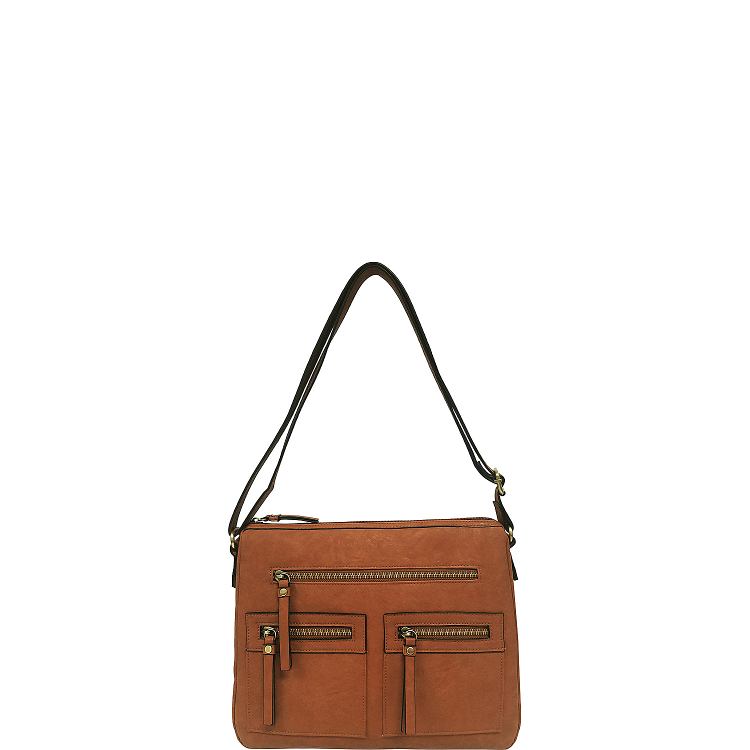 Faux Leather Multi Pocket Crossbody