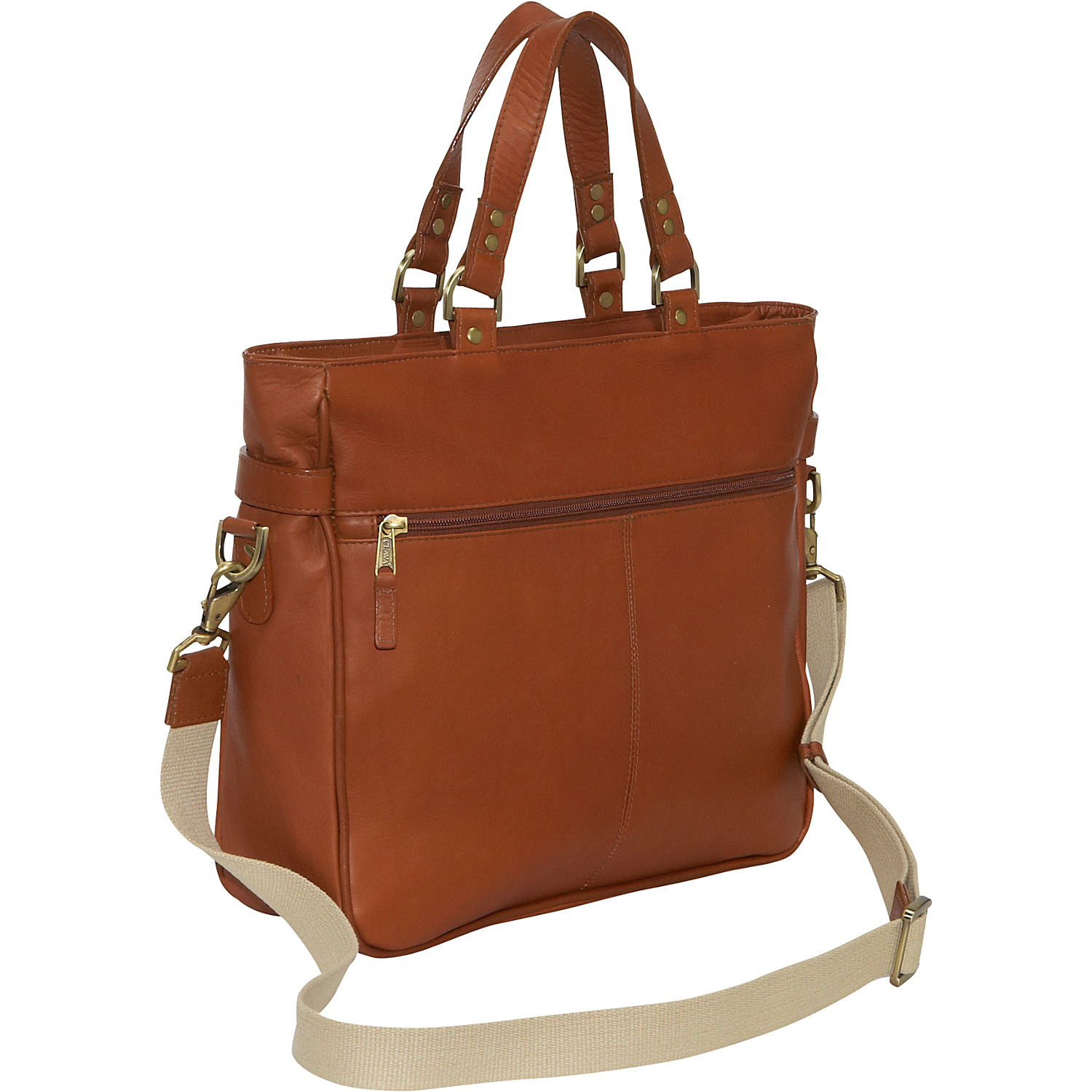 Leather Pleated Buckle Tote