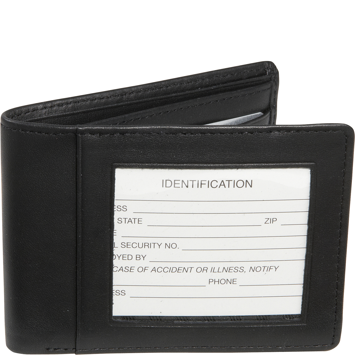 RFID Blocking Double ID Flat Fold Wallet