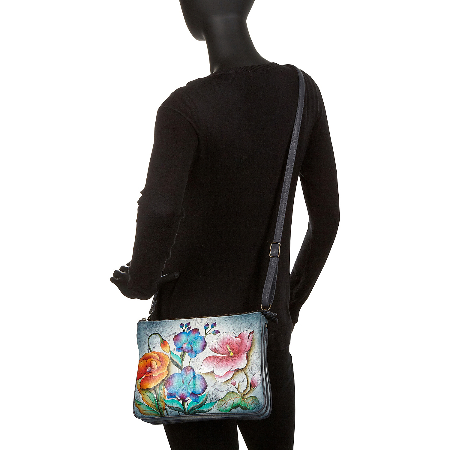 Hand Painted Triple Compartment Crossbody