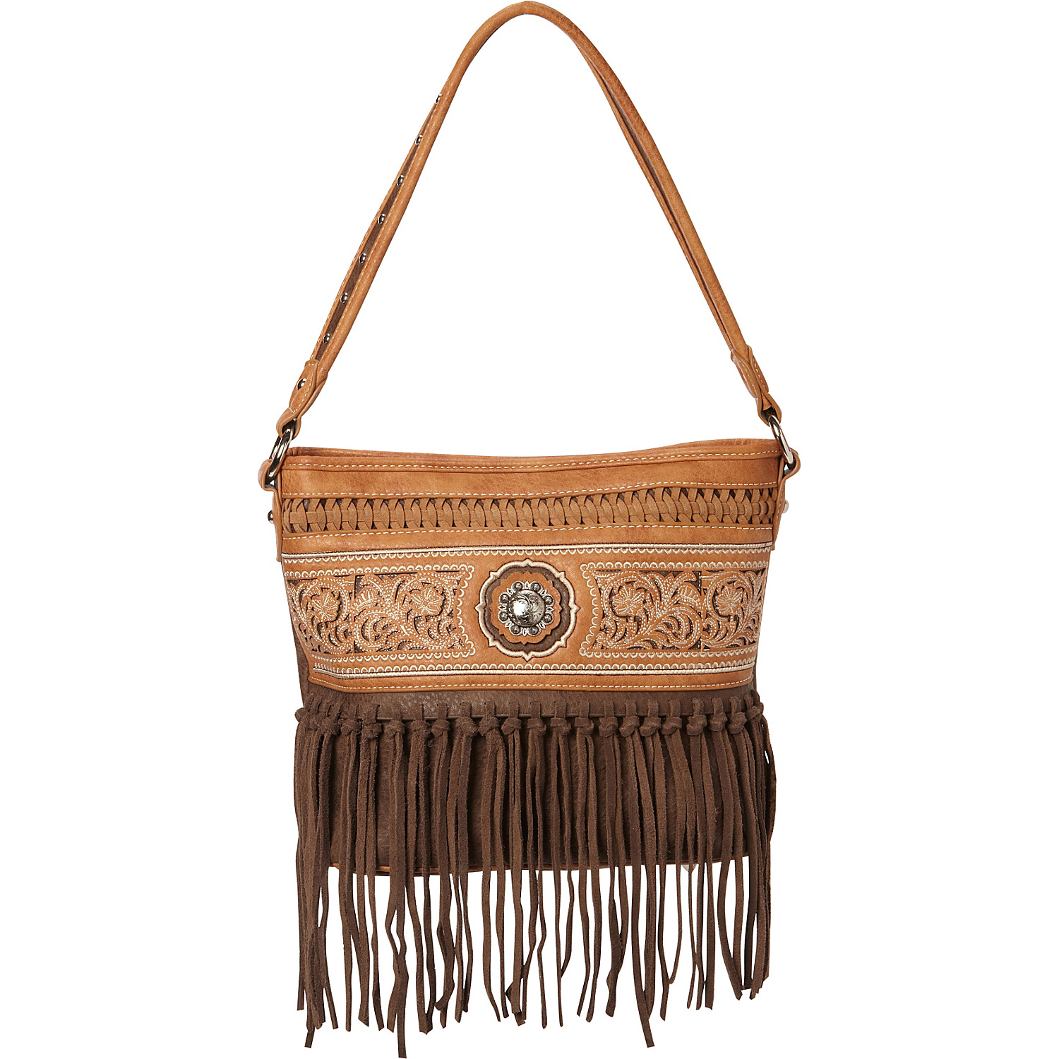 Silver Berry Concho with Fringe