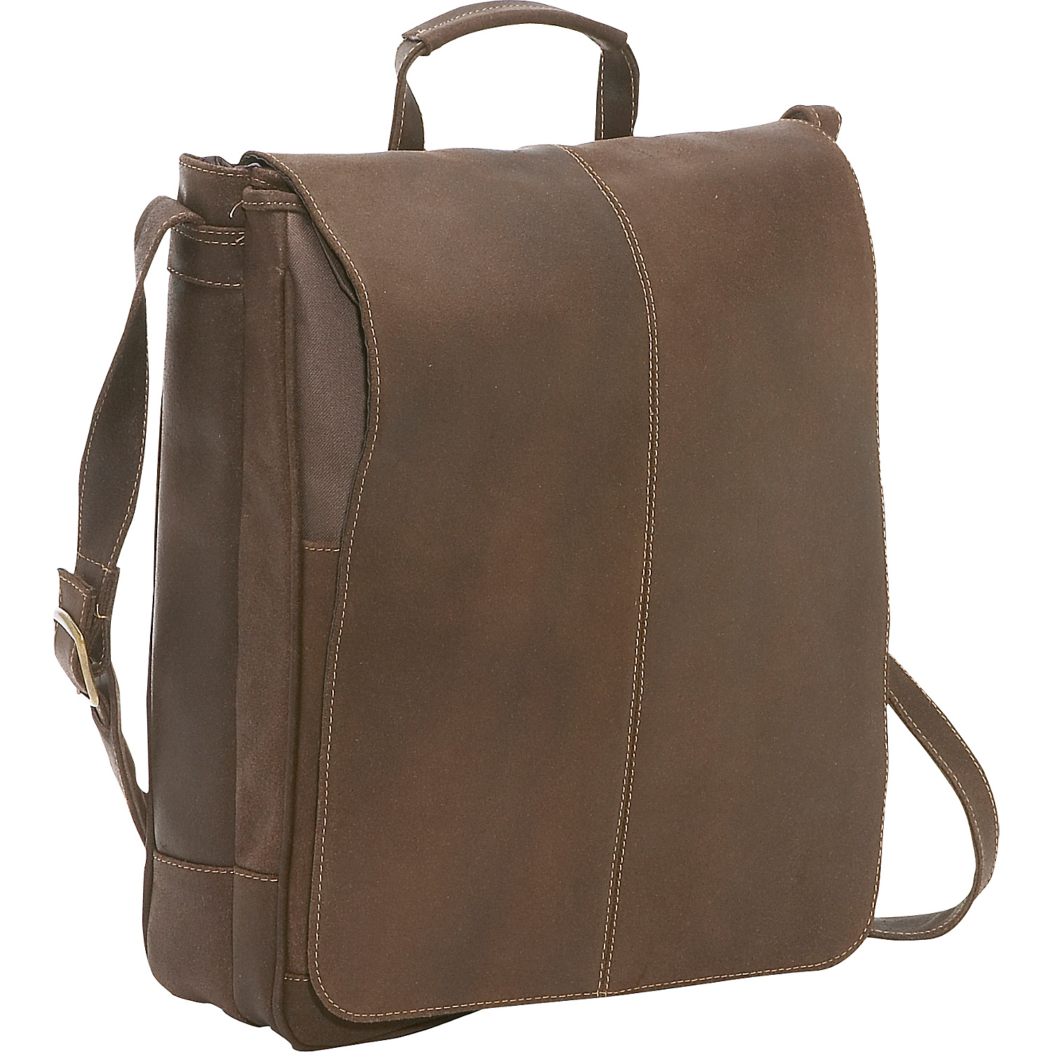 Distressed Leather 17" Laptop Messenger