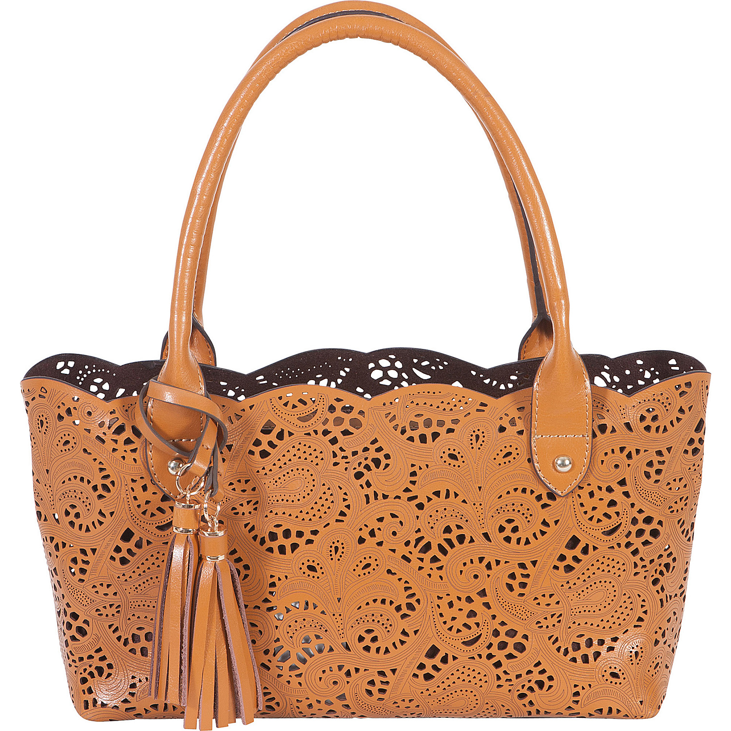 Small Leather Lace Tote