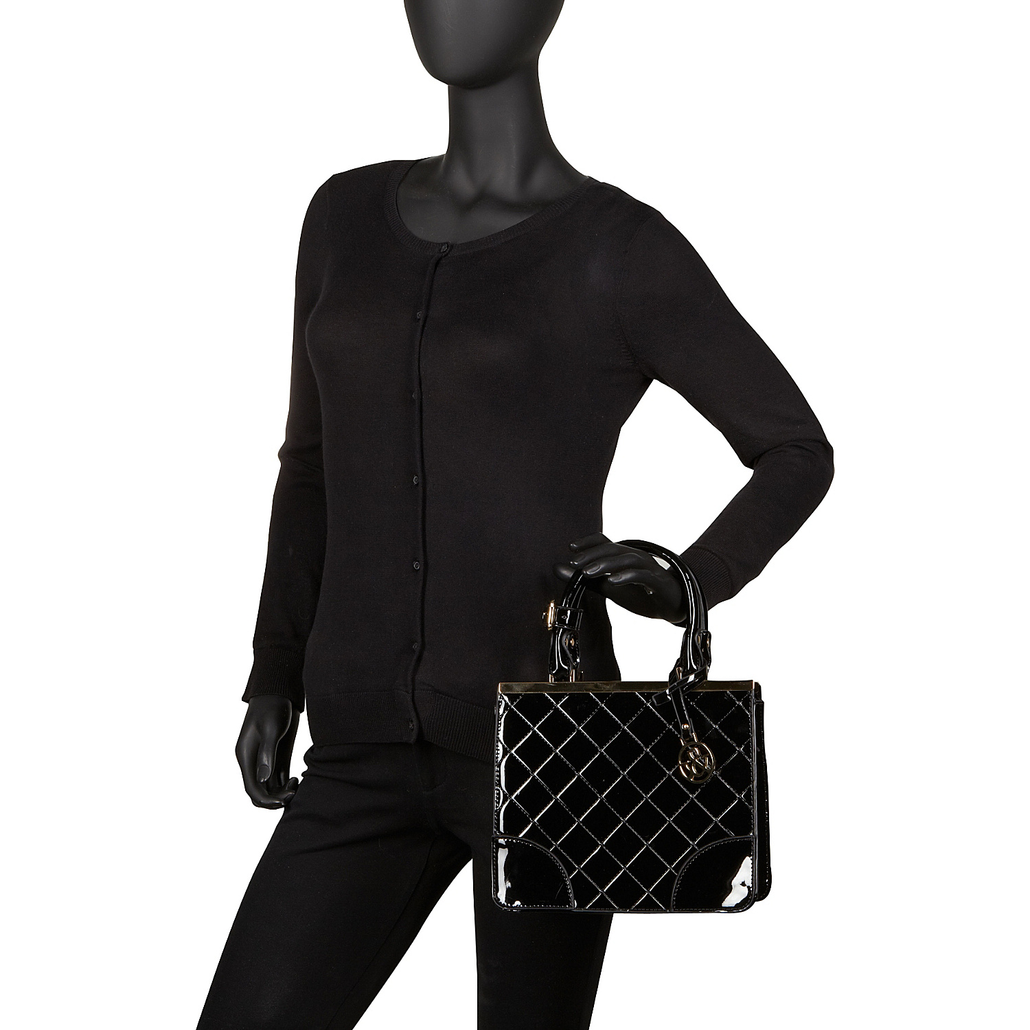 Shiny Quilted Small Satchel Bag