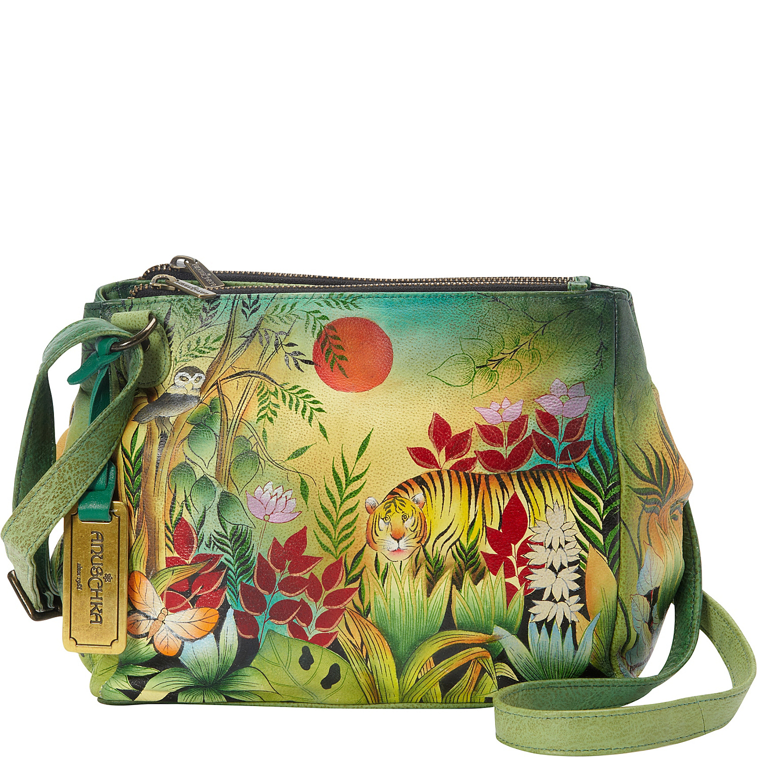 Hand Painted Triple Compartment Crossbody