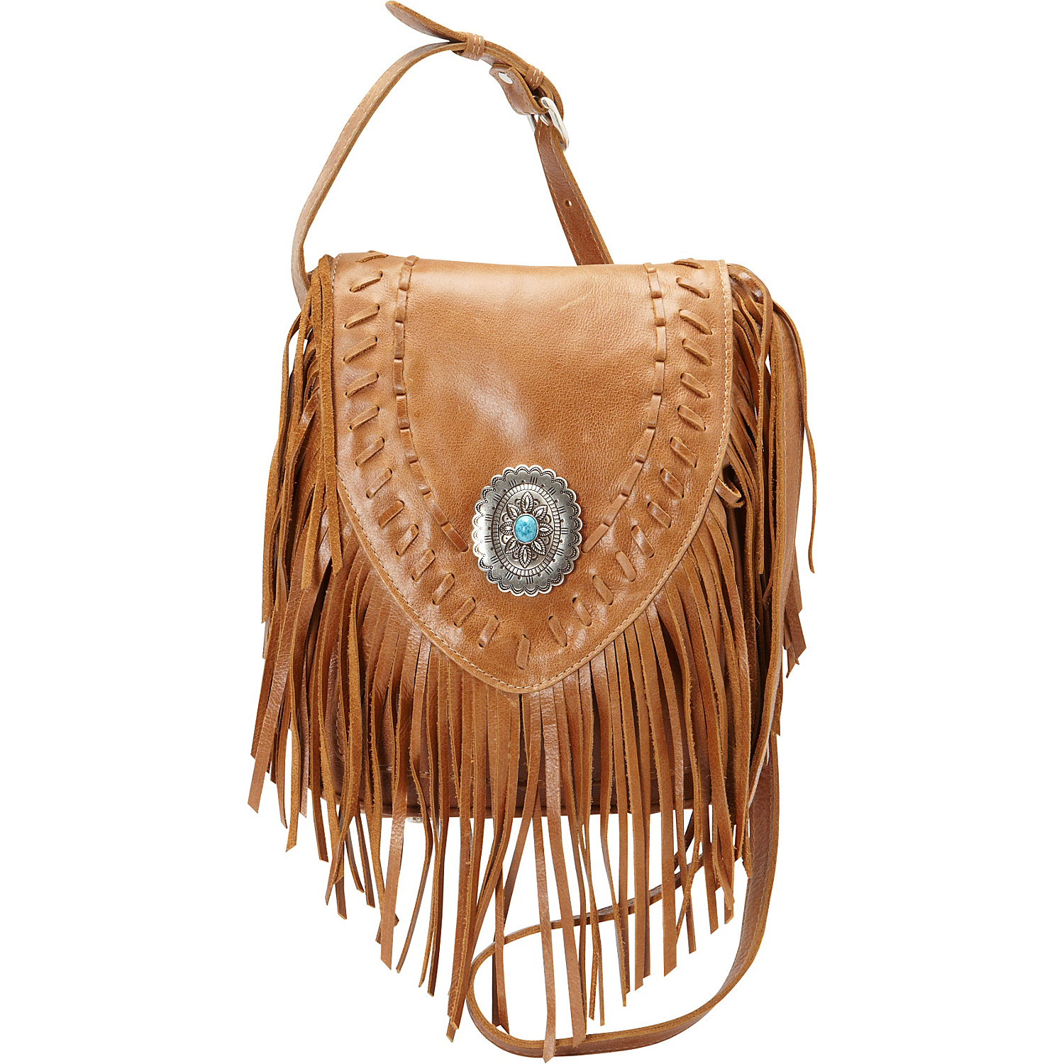 Pueblo Moon Fringe Flap Crossbody