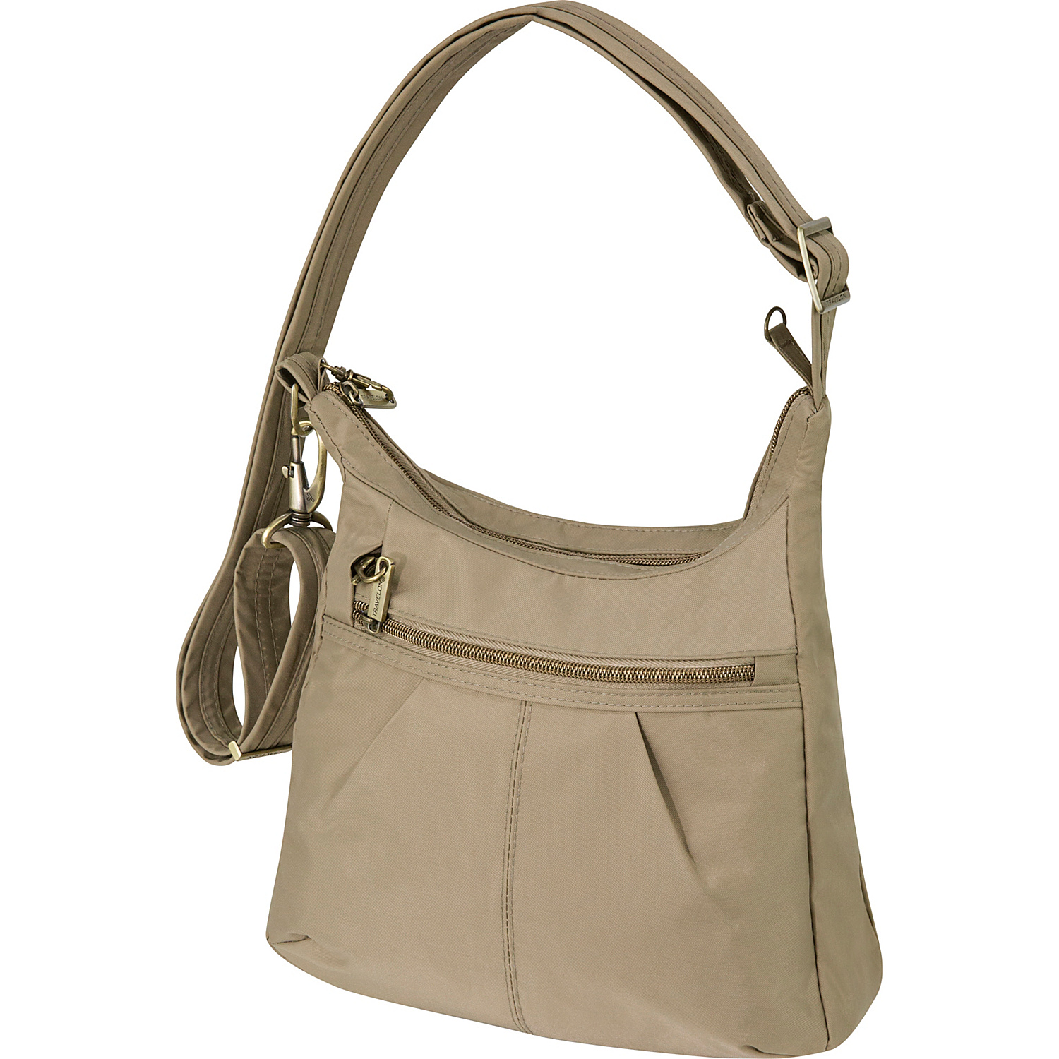 Anti-Theft Signature Top Zip Shoulder Bag