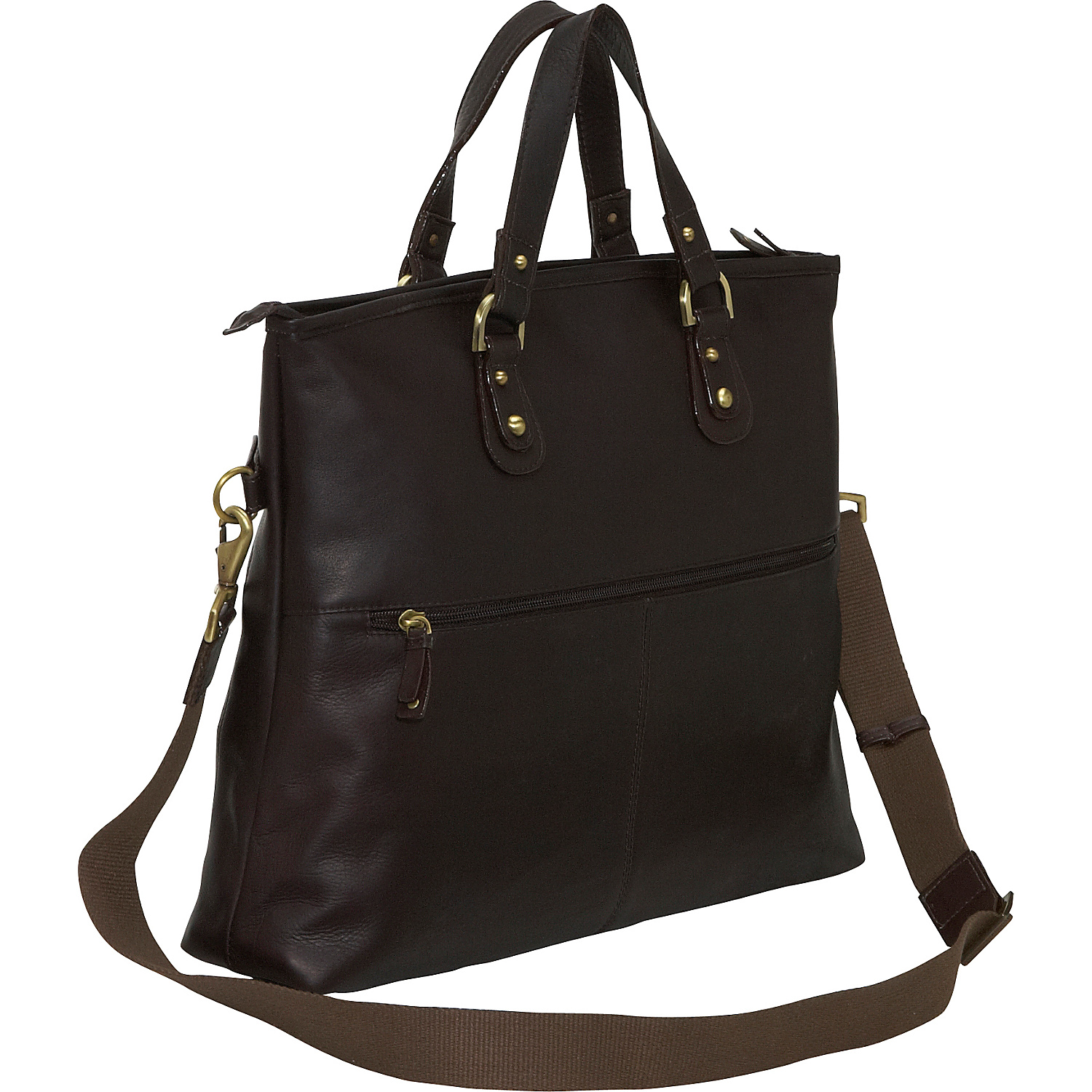 Leather Zip Tote/Shoulder Bag