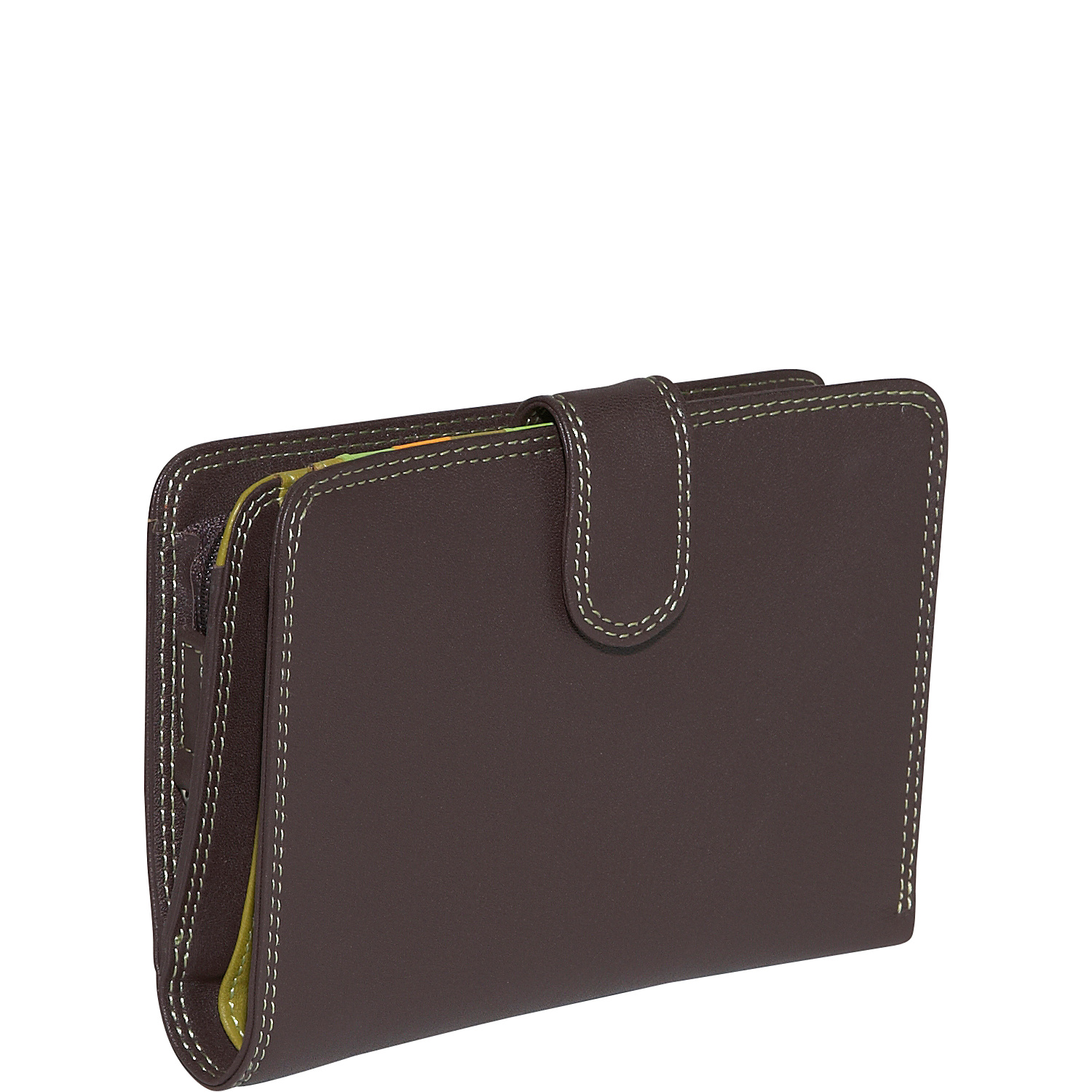 Large Vertical Bifold Multi Color Wallet in Black Rainbow Combination