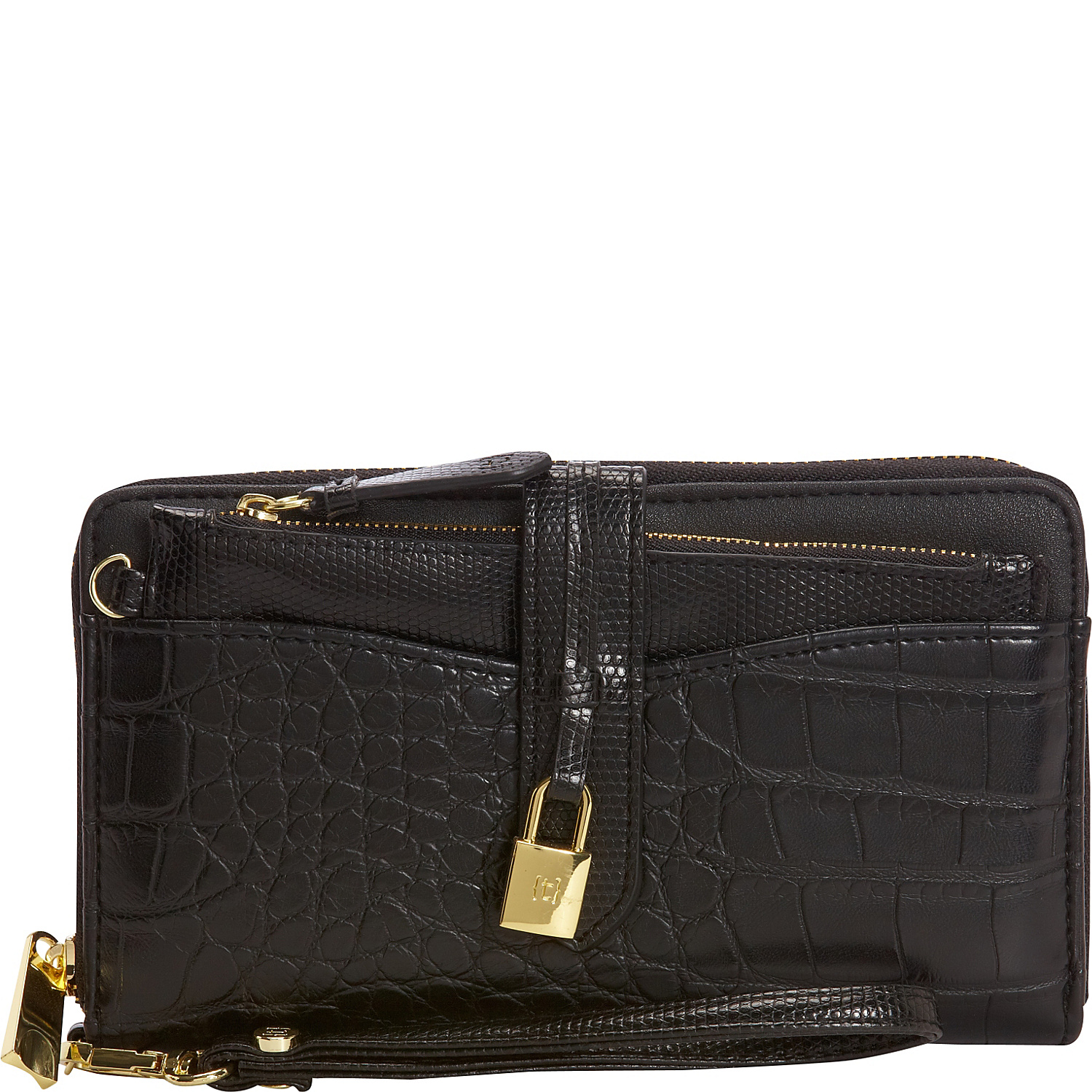 Chairroom Mixed Media Zip Around Wallet with RFID Blocking