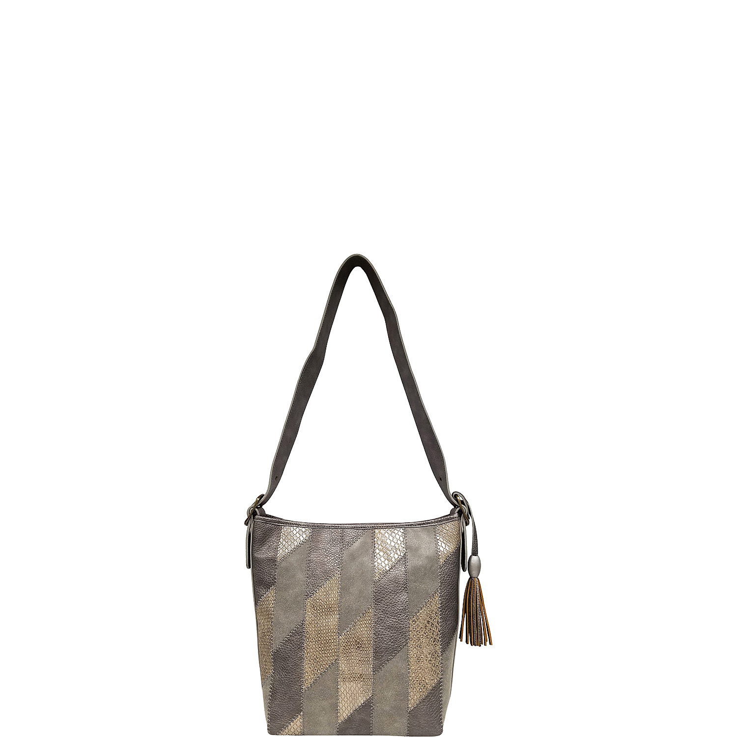 Multi Metallic Strip Shoulder Bag