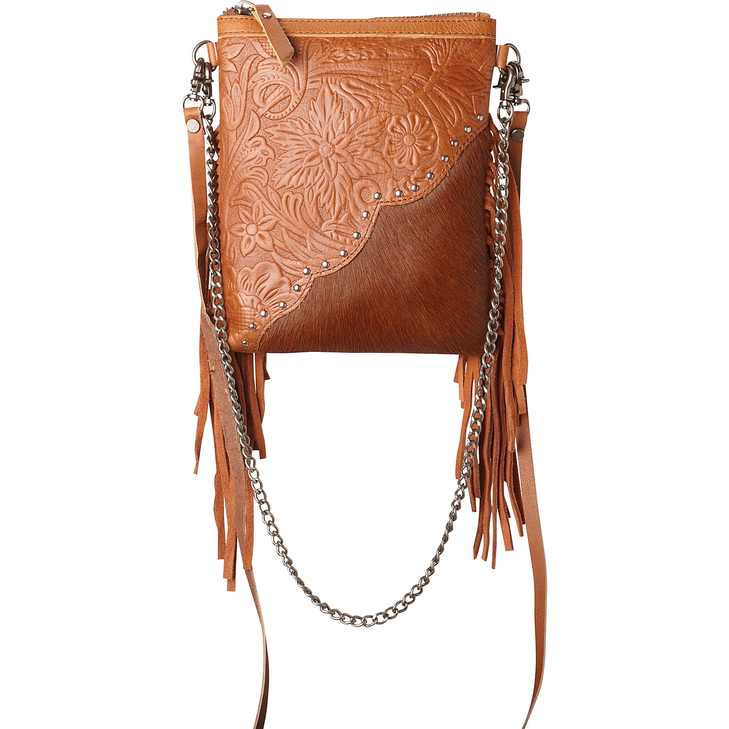 100% Leather Crossbody with Genuine Hair