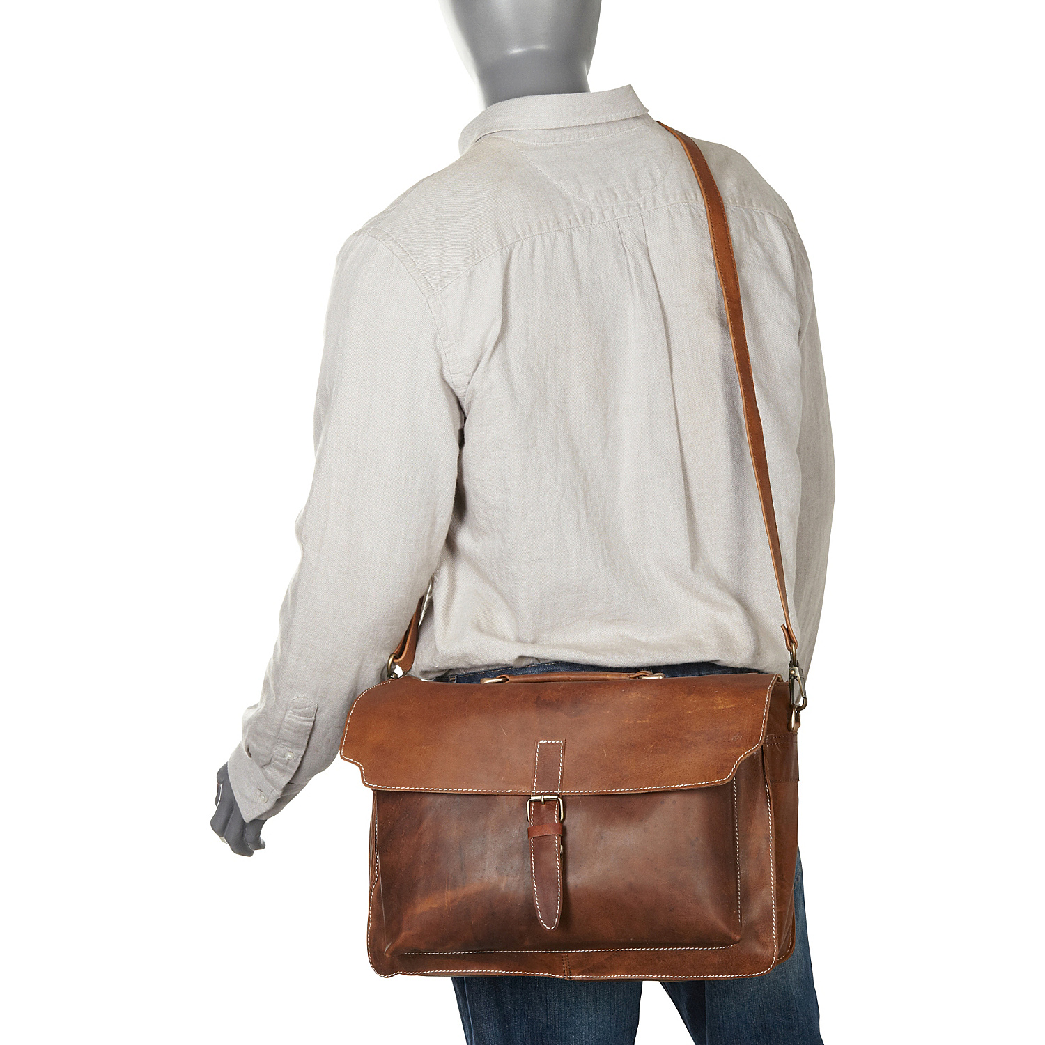 Soft Leather Messenger Bag and Brief