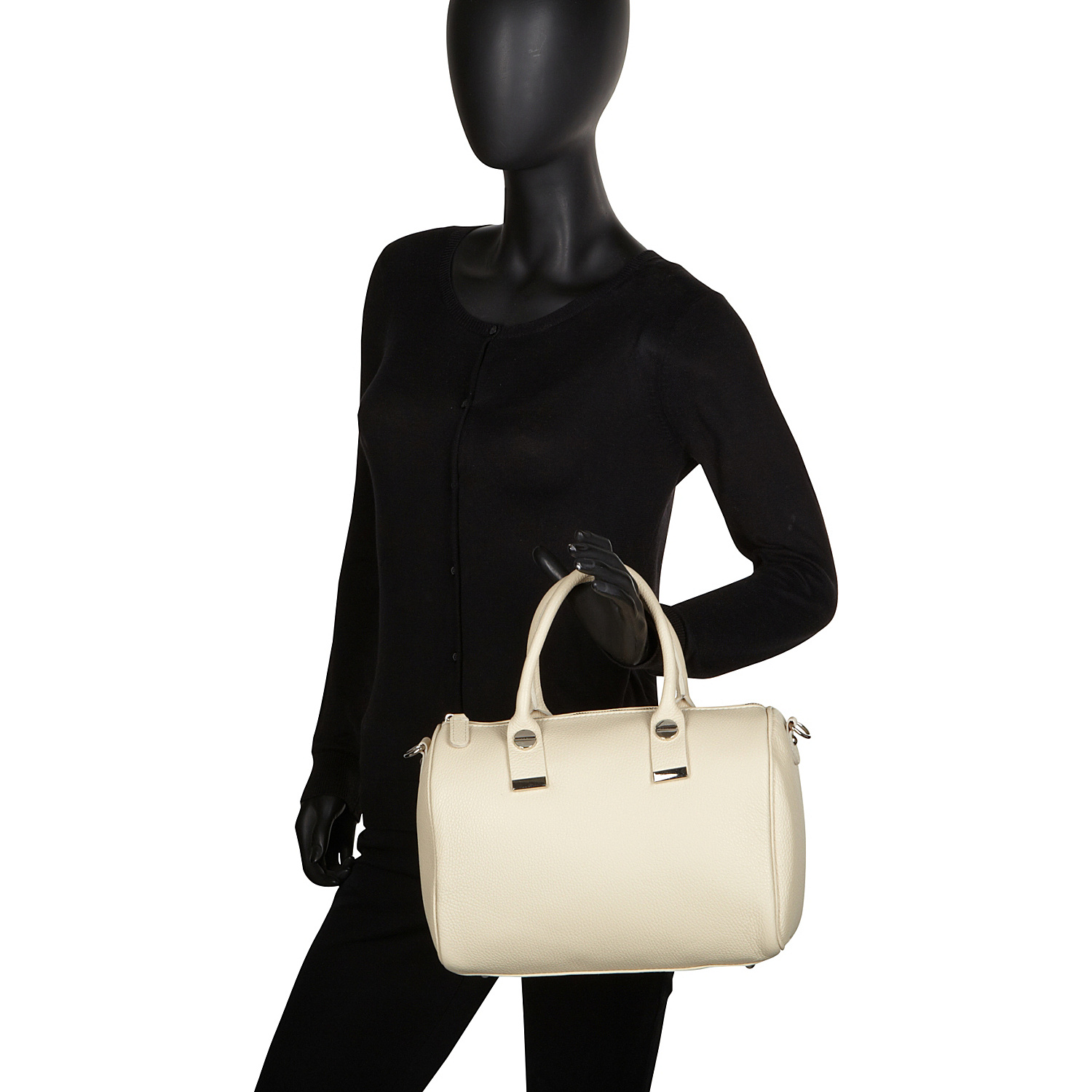 Italian Textured Leather Tote and Shoulder Bag