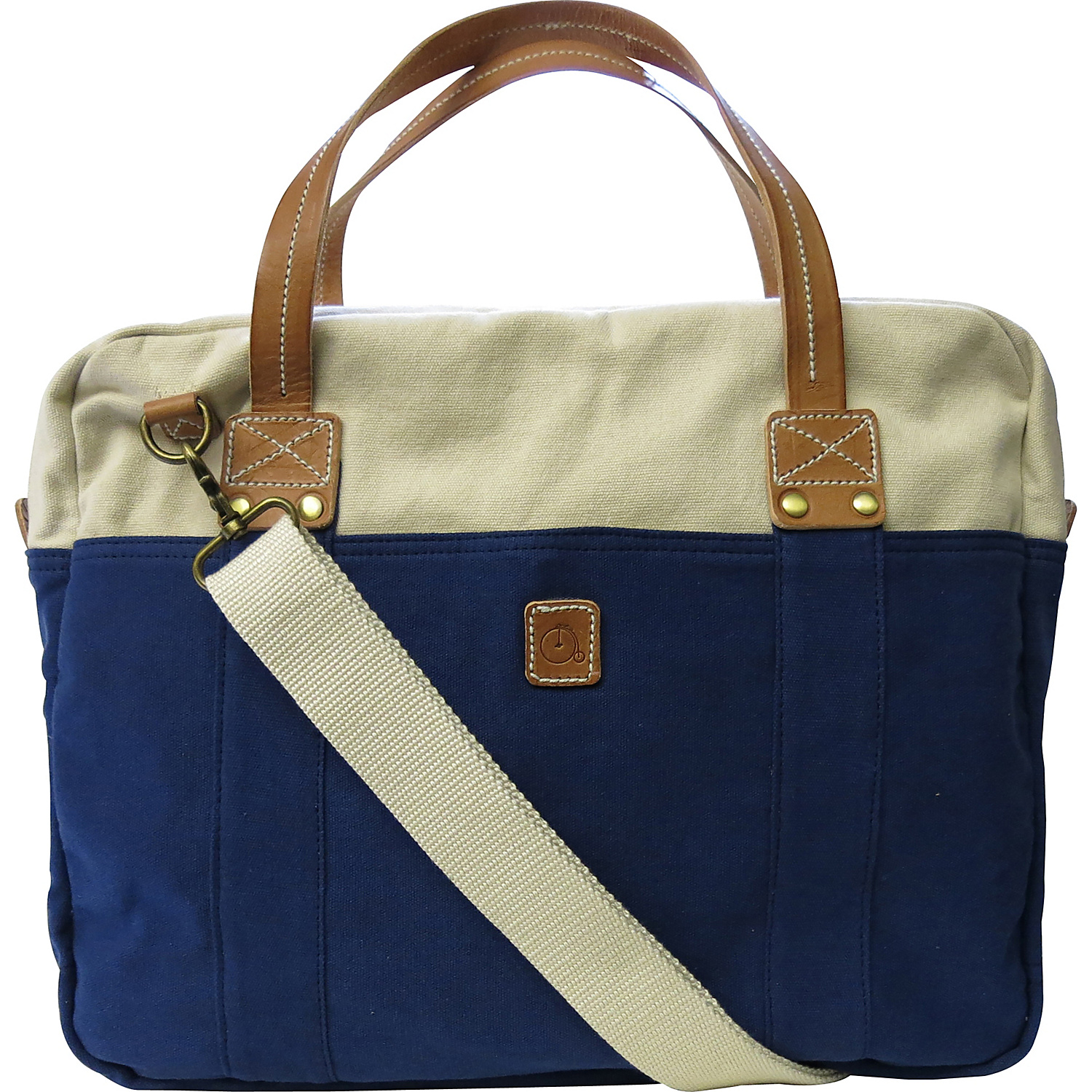 Two Tone Washed Canvas Messenger Bag