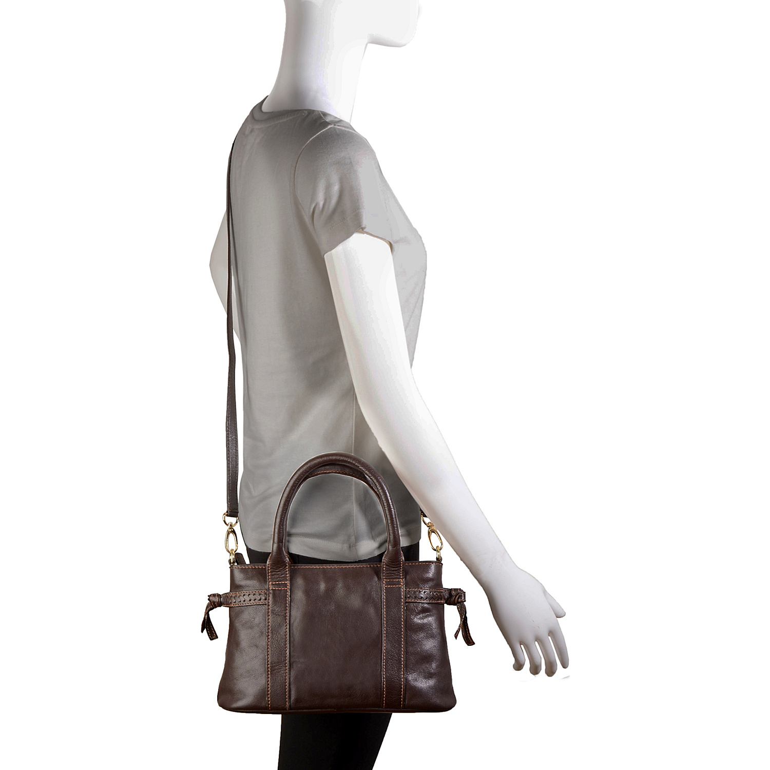 Mina Leather Small Satchel