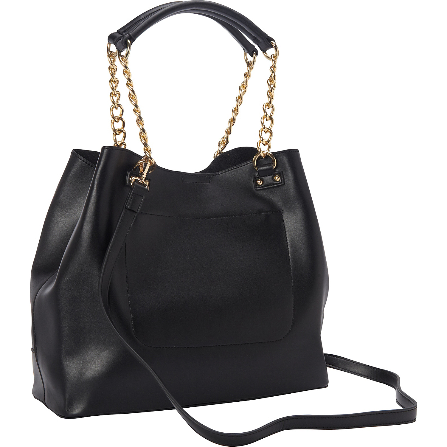 Solid Tote Bag W/ Detachable Zippered Bag