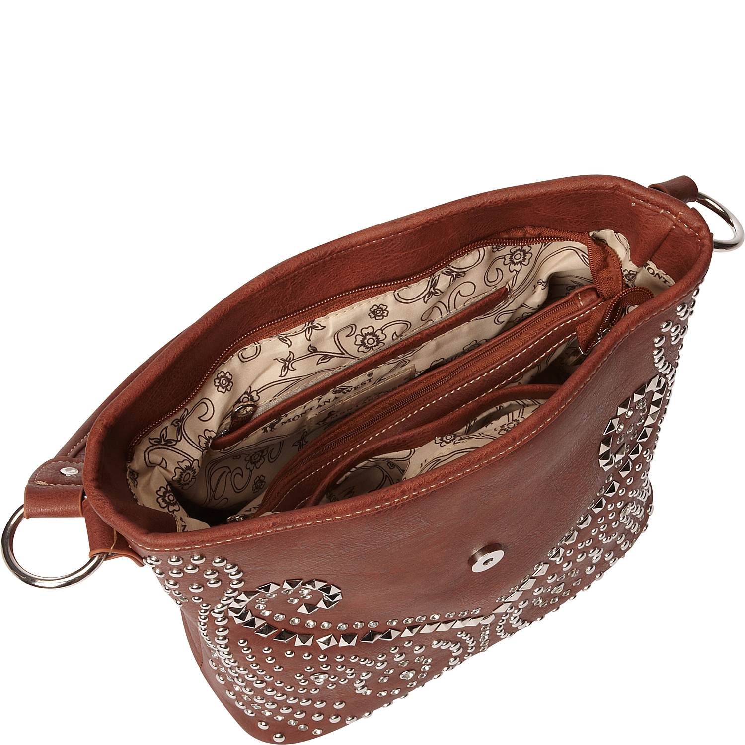 Silver Floral Bling Hobo