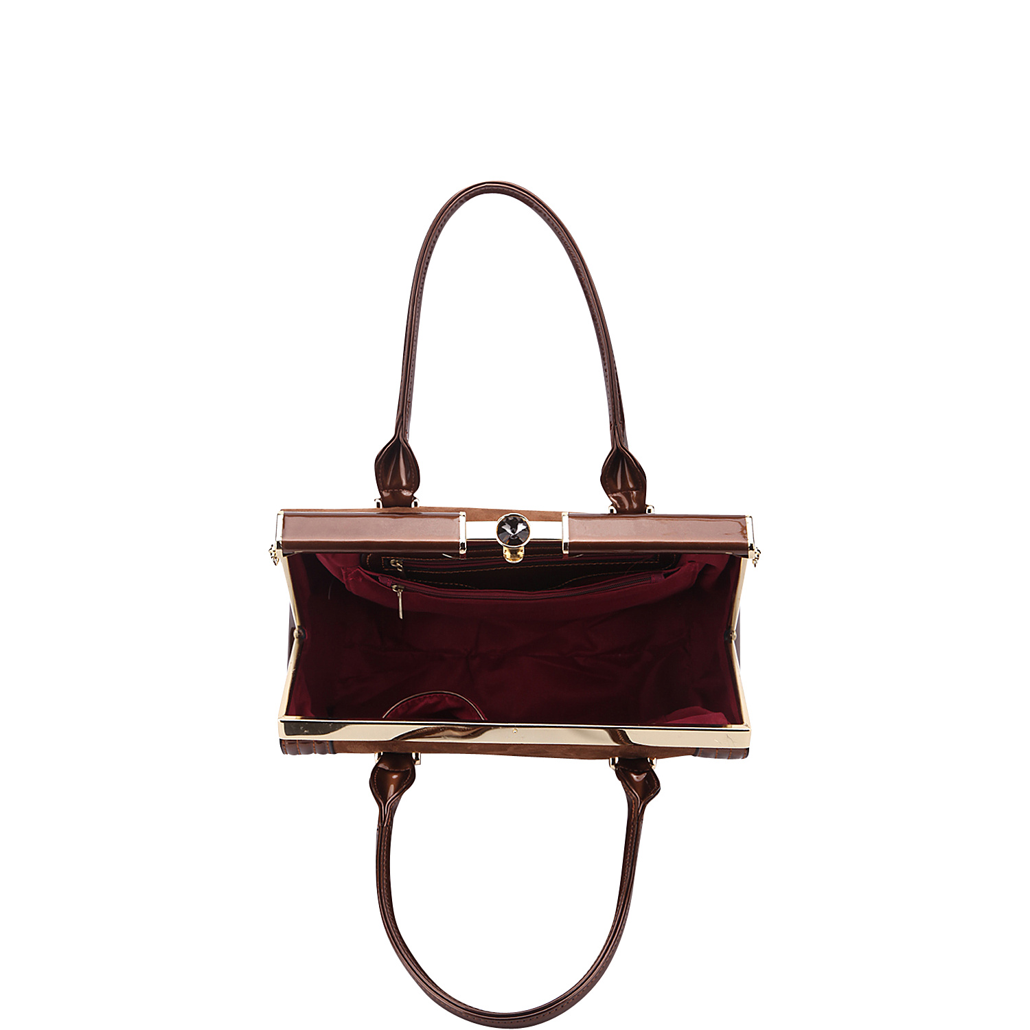 Marigold Kiss-Lock Patent Celebrity Style Satchel