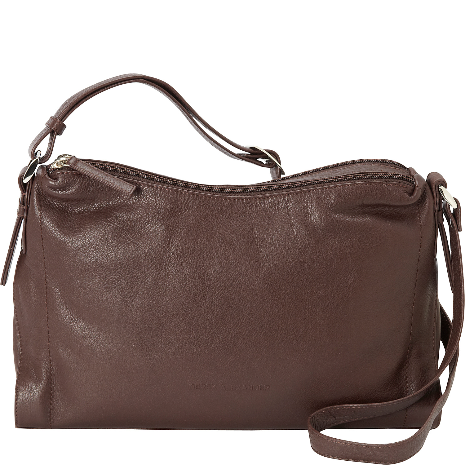 Double Top Zip Shoulder Bag