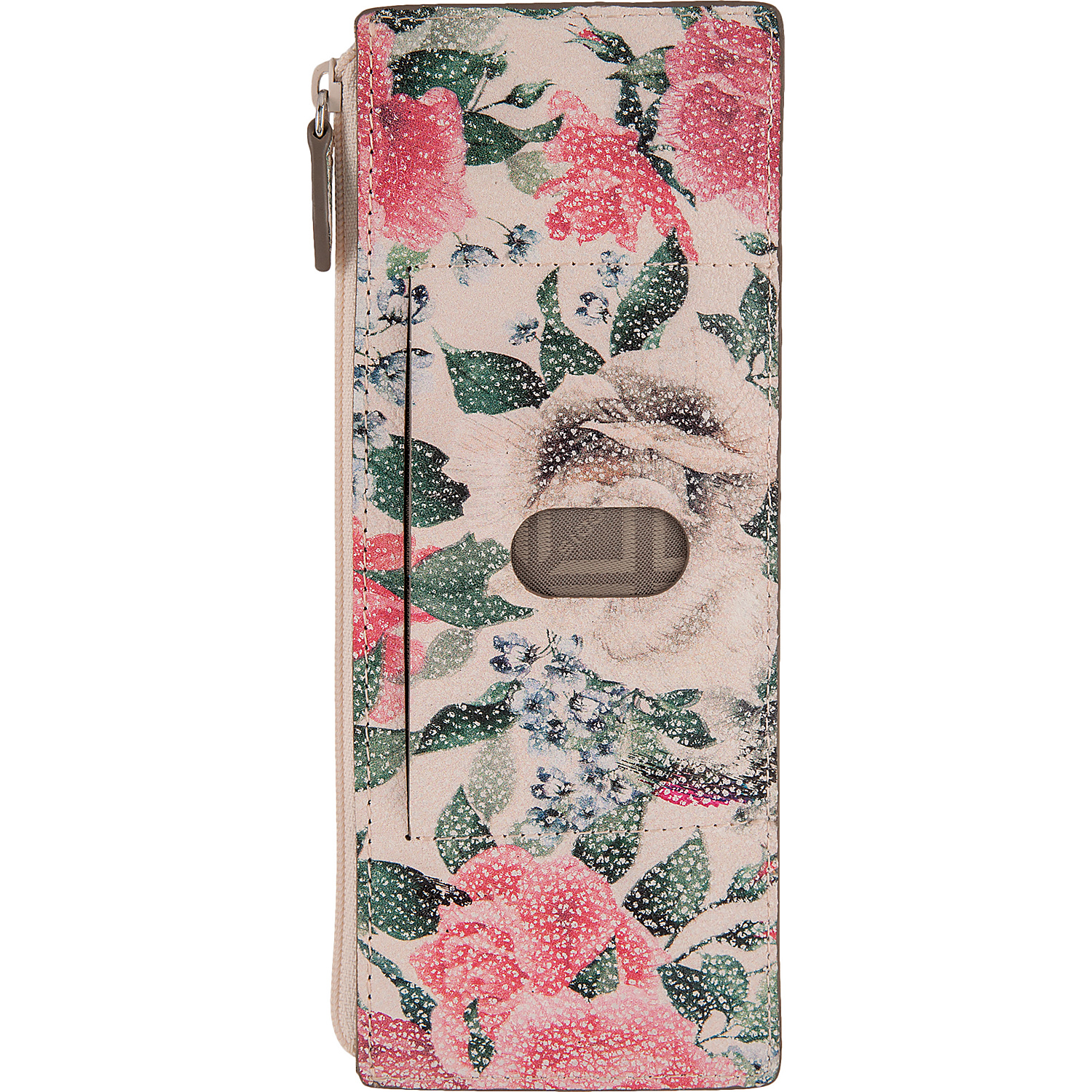 Bouquet Credit Card Case with Zipper Pocket