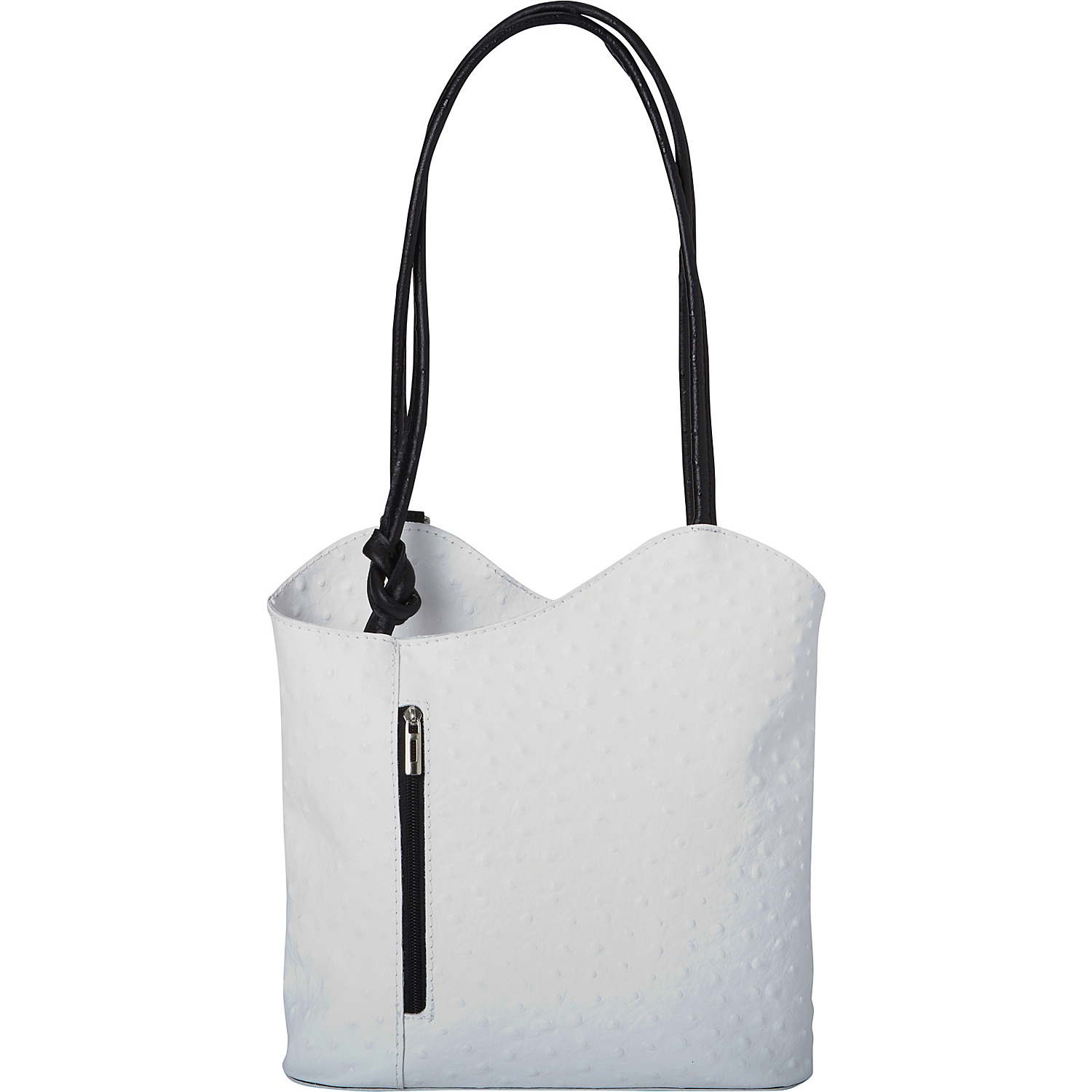 Two Toned Textured Italian Leather Handbag