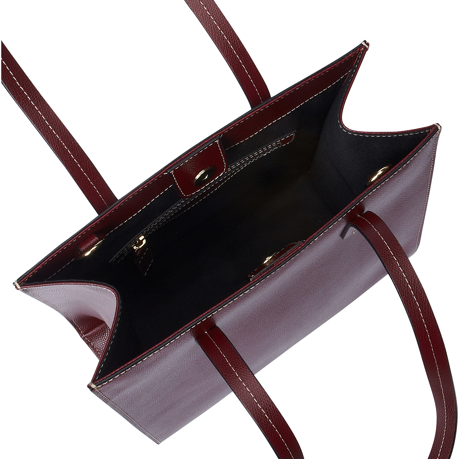 Classic Burgundy Italian Leather Tote