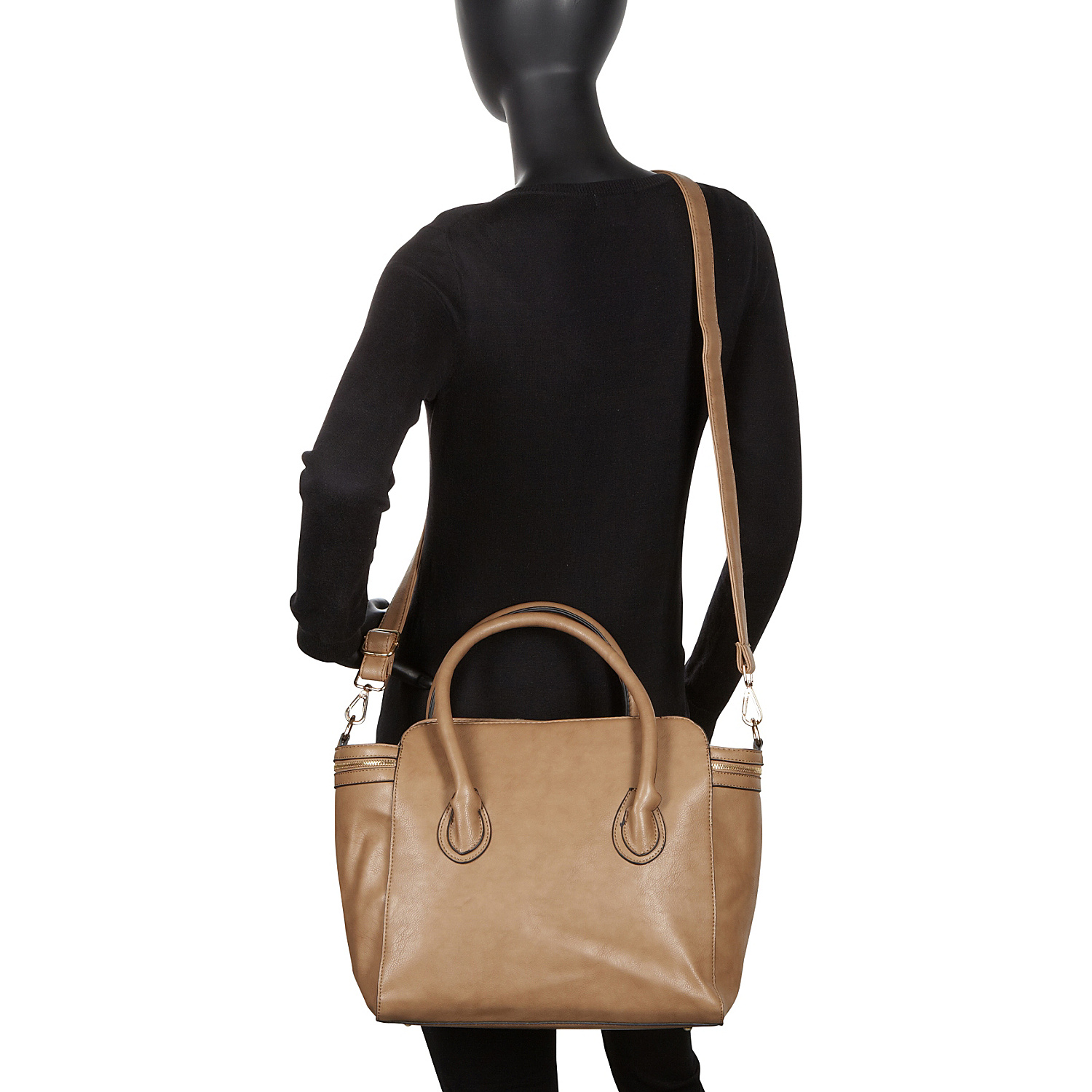 Side Zipper Frame Satchel