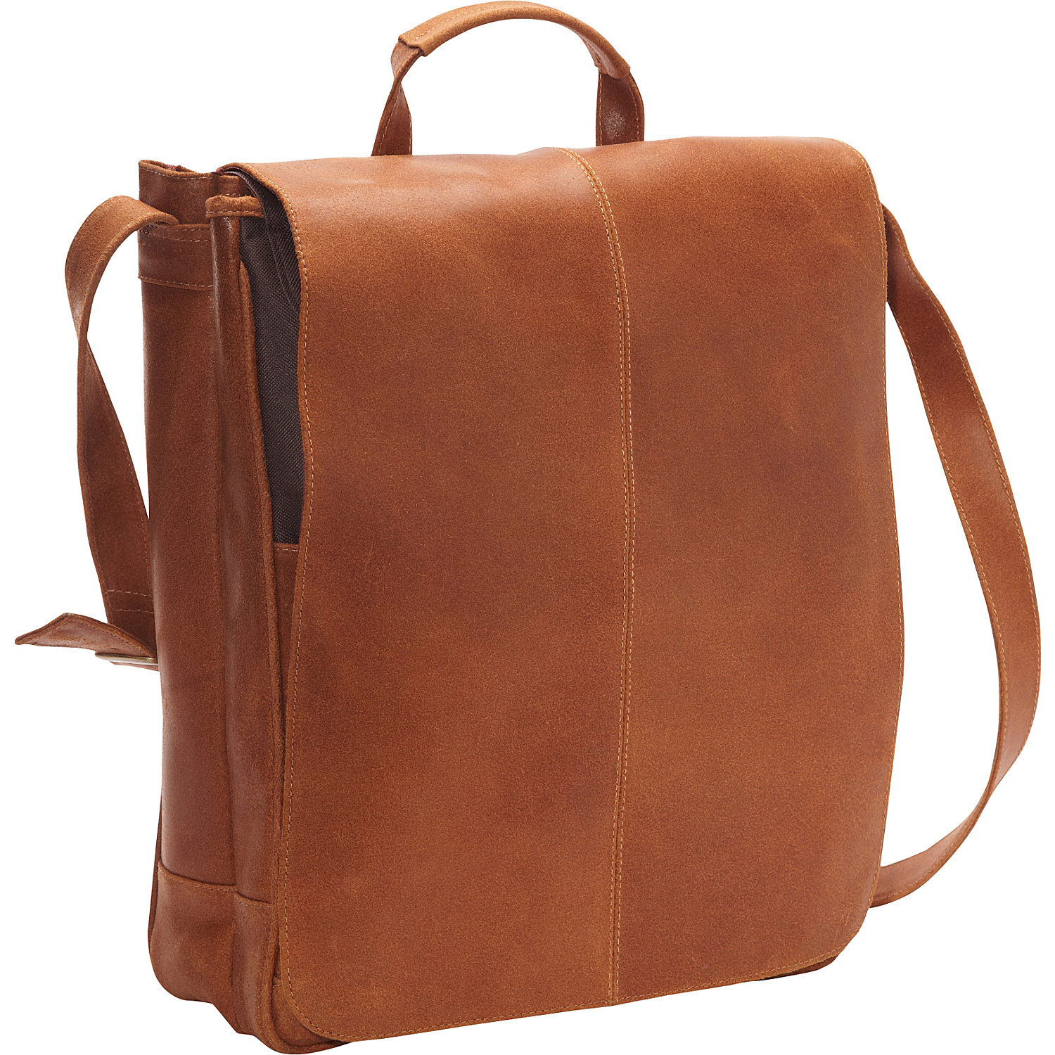 Distressed Leather 17" Laptop Messenger