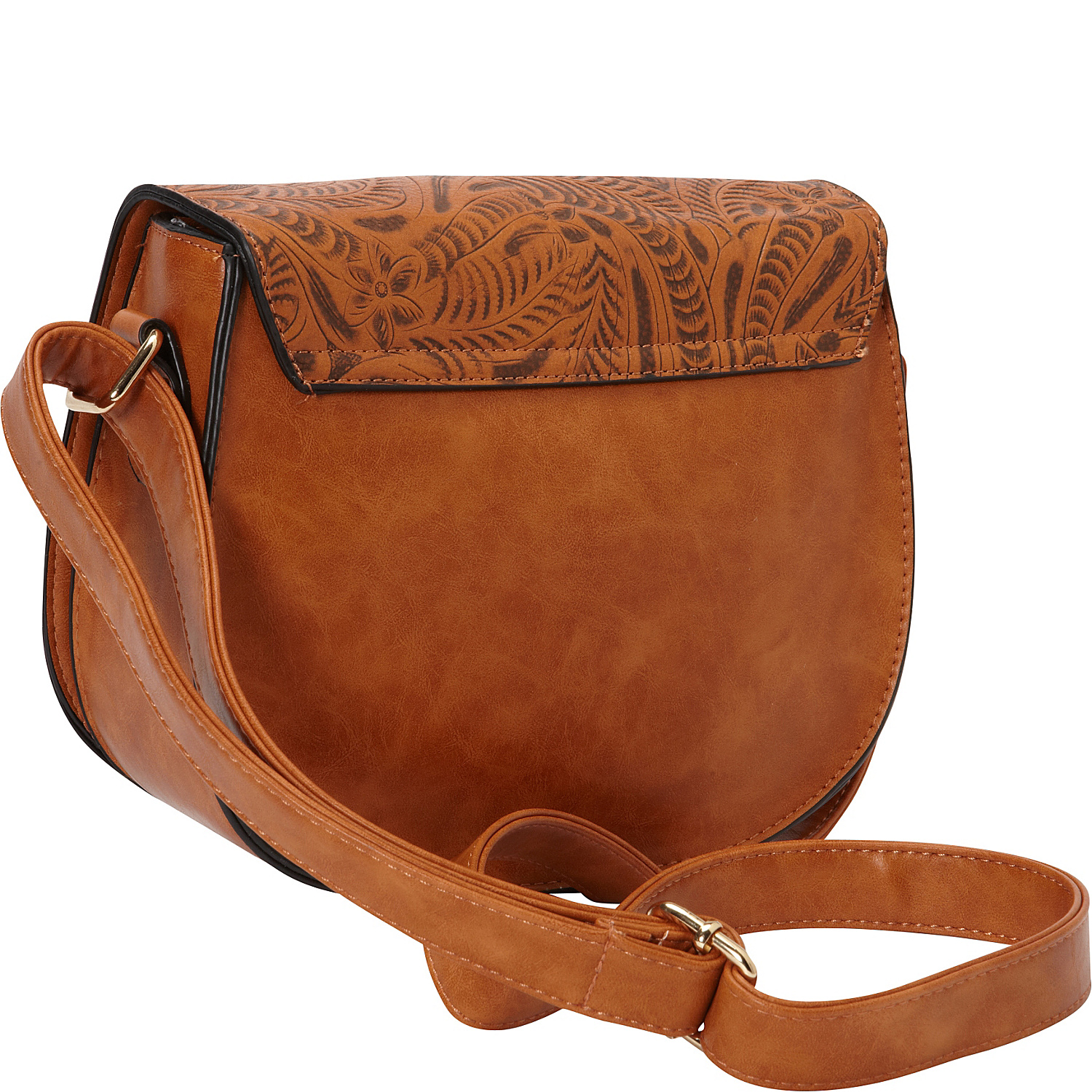 Vintage Embossed Saddle Bag