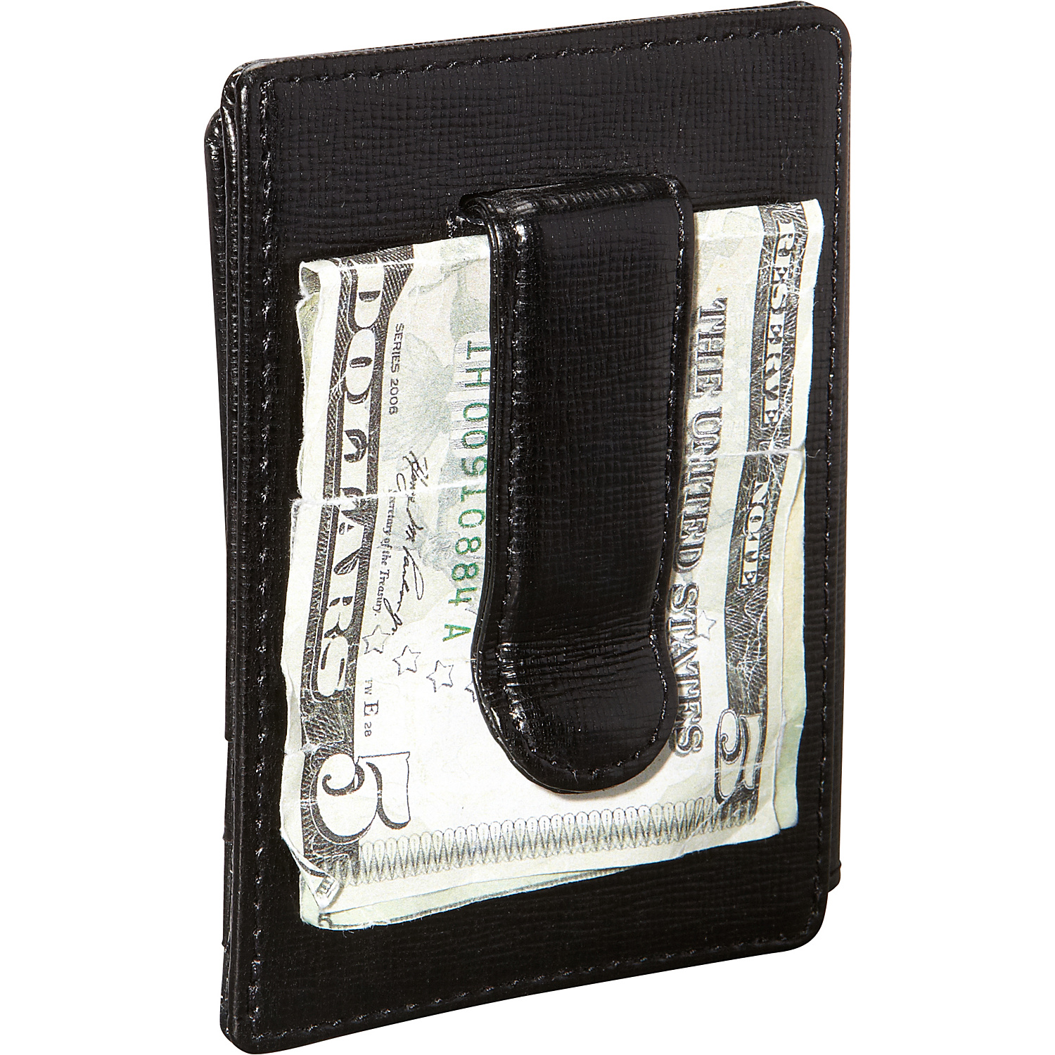 Saffiano Cowhide Money Clip ID Wallet