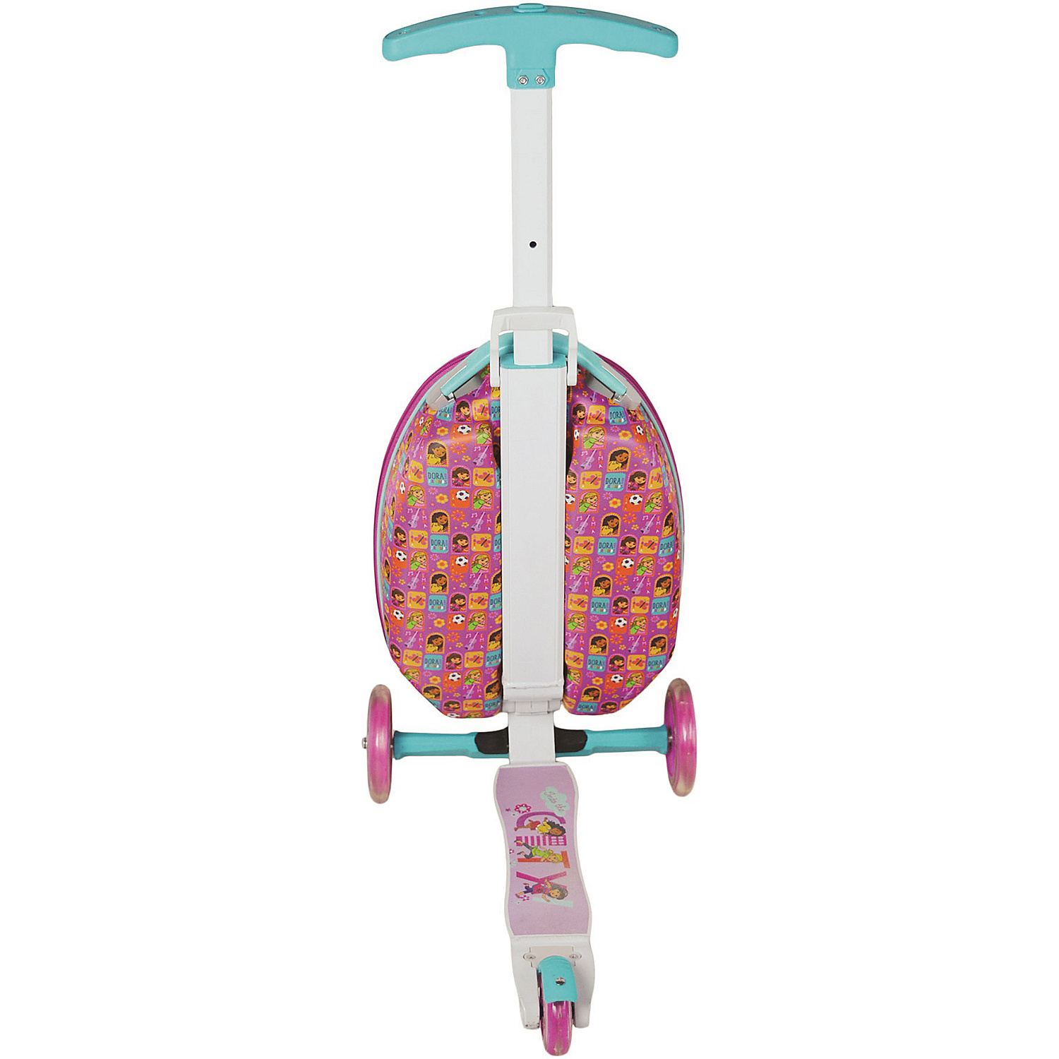 Dora Citi Girls Kids Carry-On with Foldable Scooter Attached