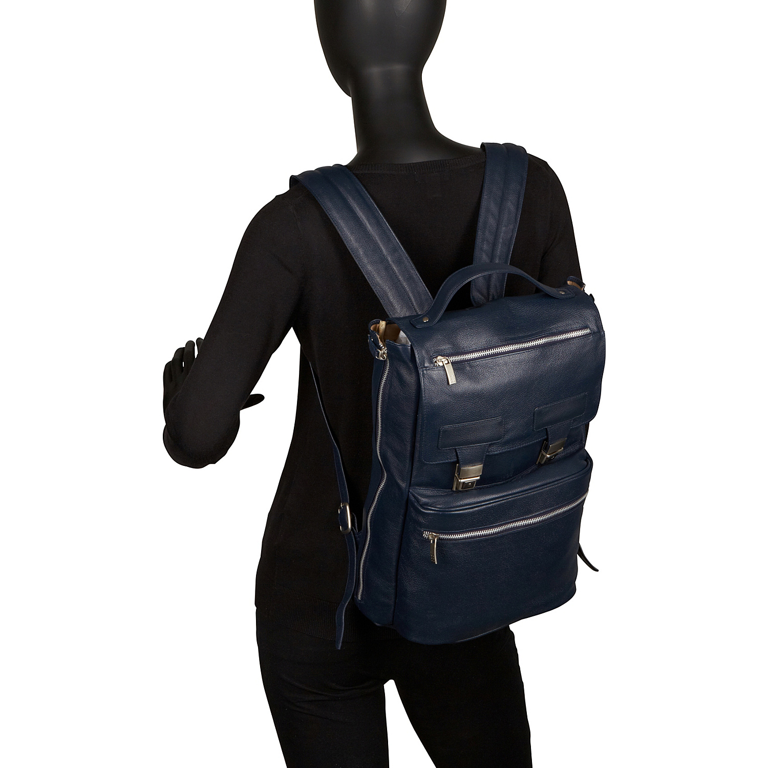 Leather Vertical Backpack