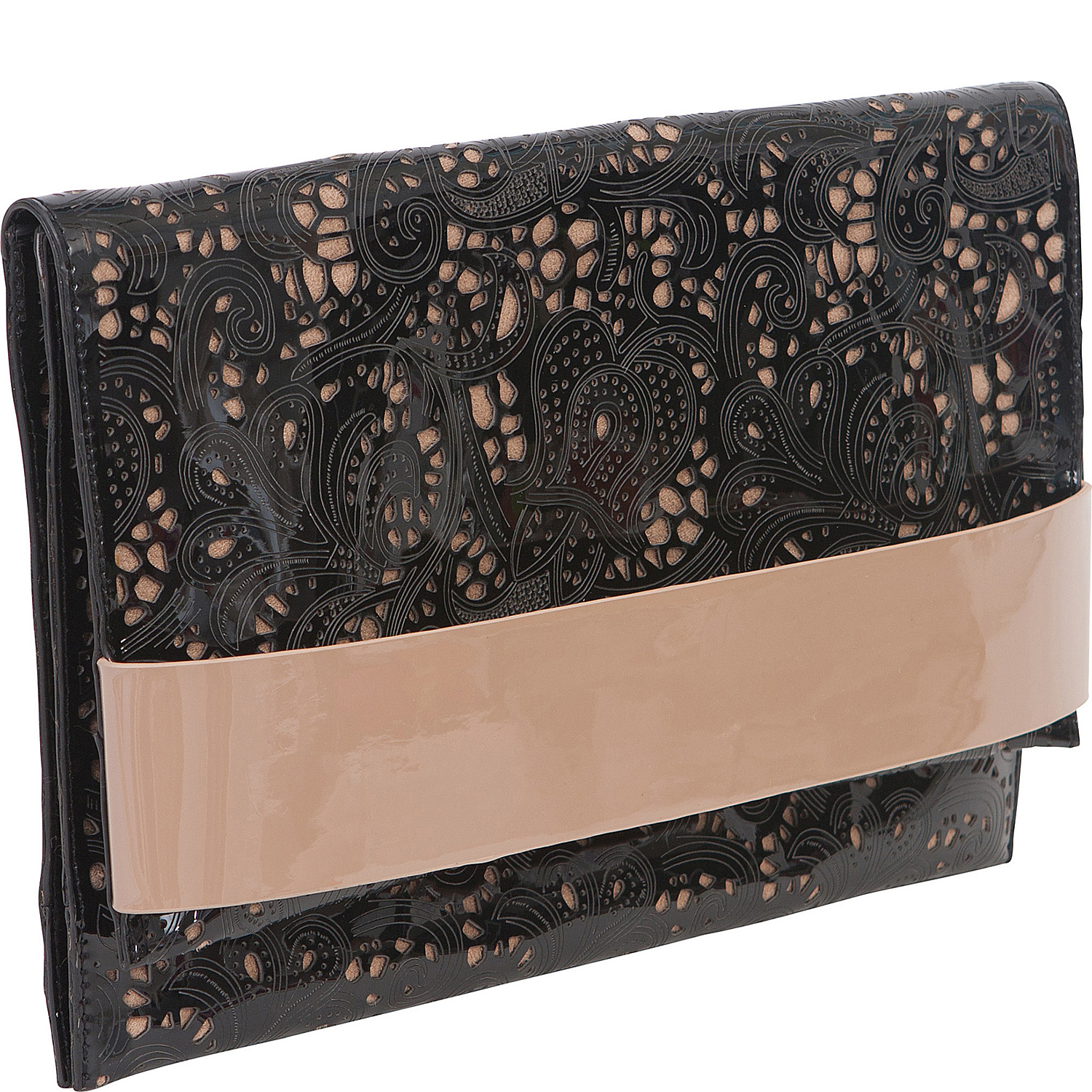 Patent Lace Clutch