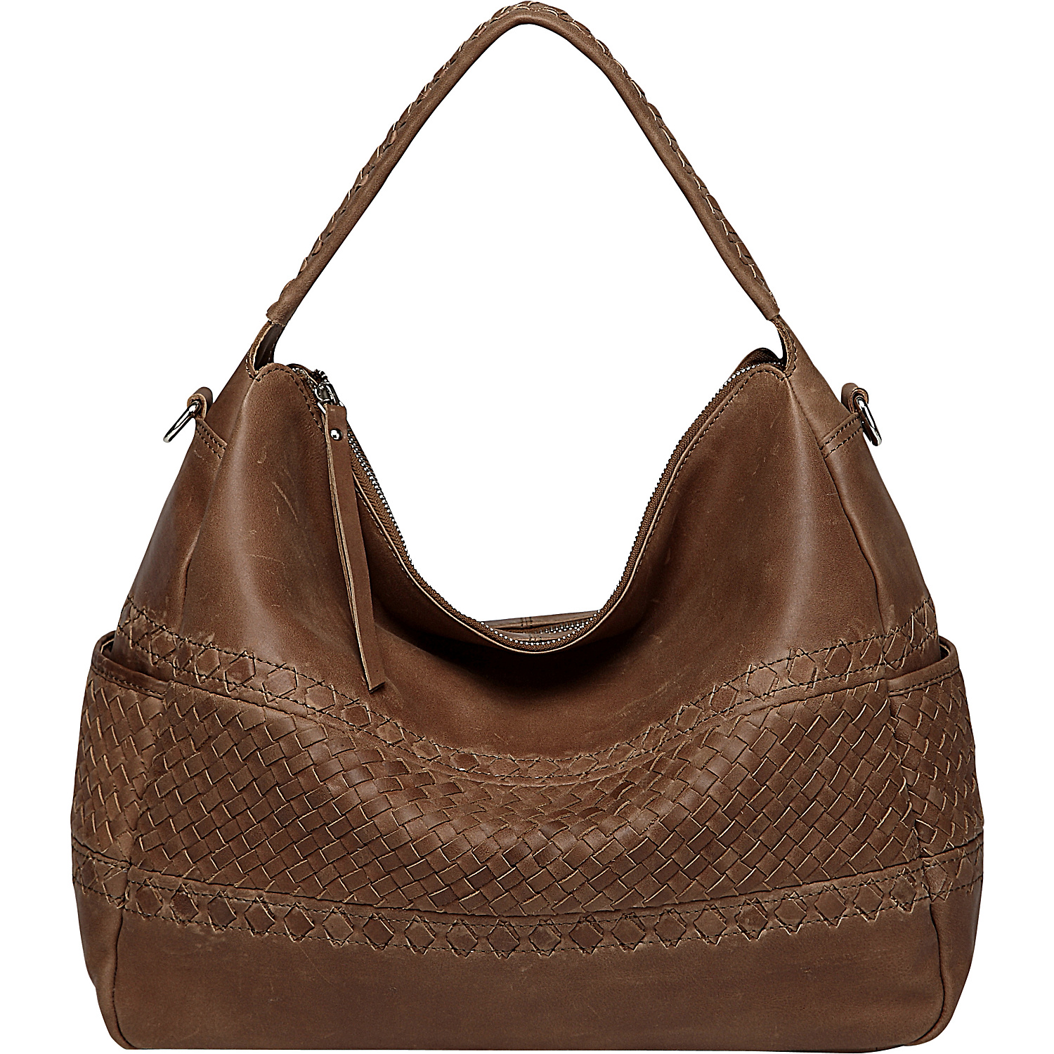 Zaira Distressed Leather Hobo