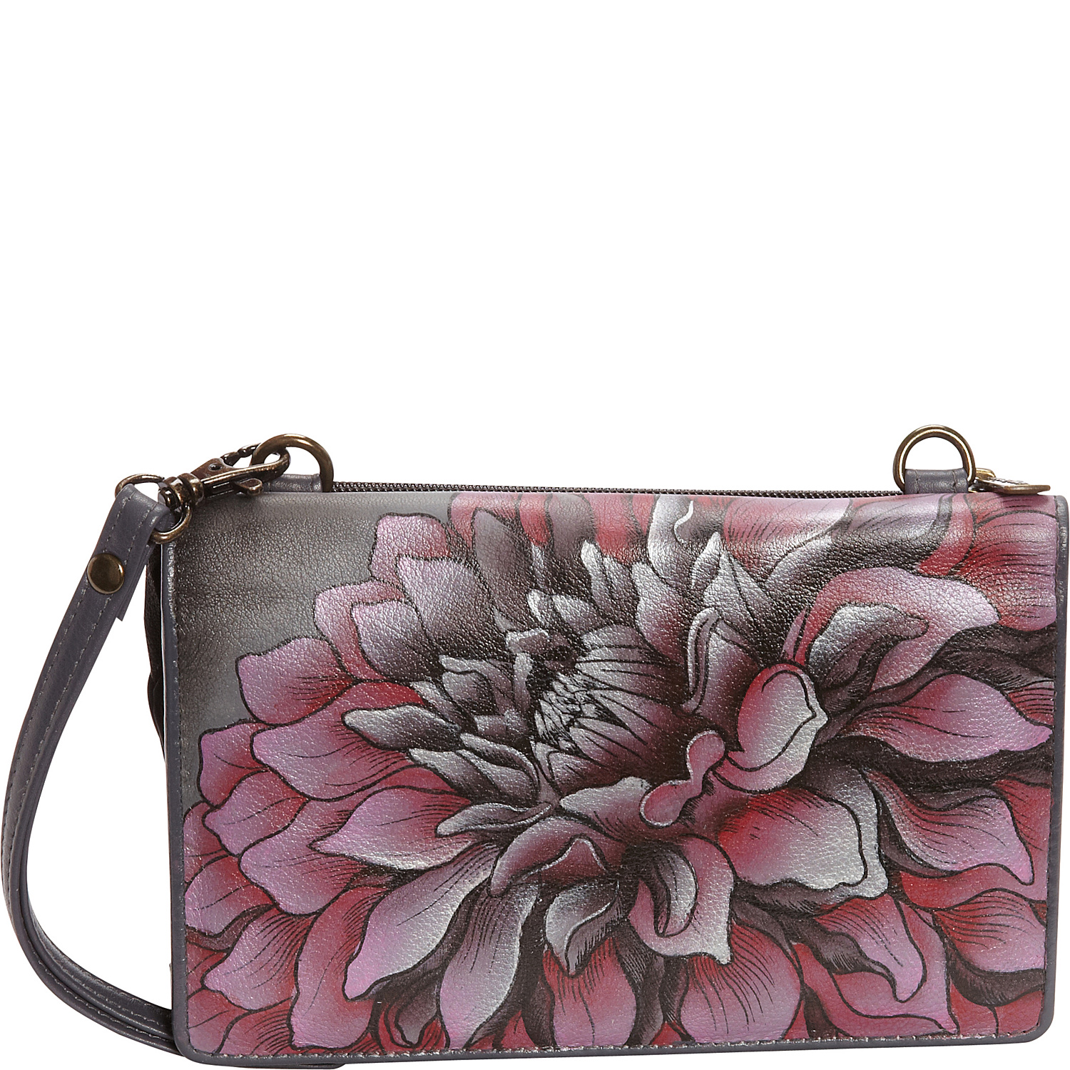 Hand Painted Convertible Organizer Wristlet Clutch