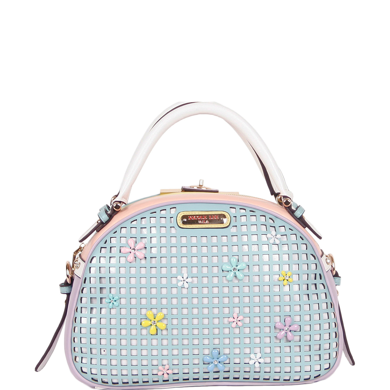 Selina Floral Pastel Bowler Bag