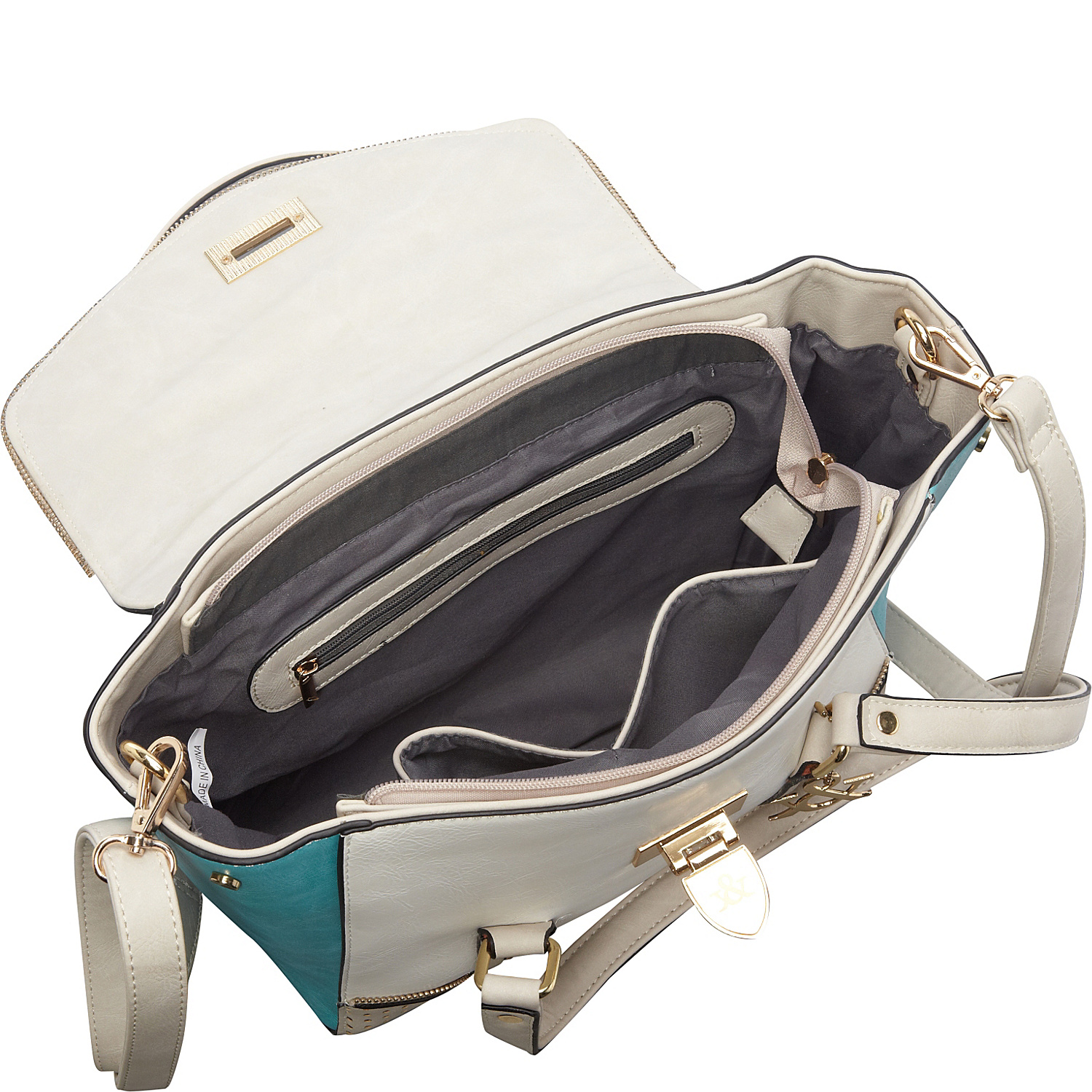 Tri-Toned Laser Cut Satchel Bag