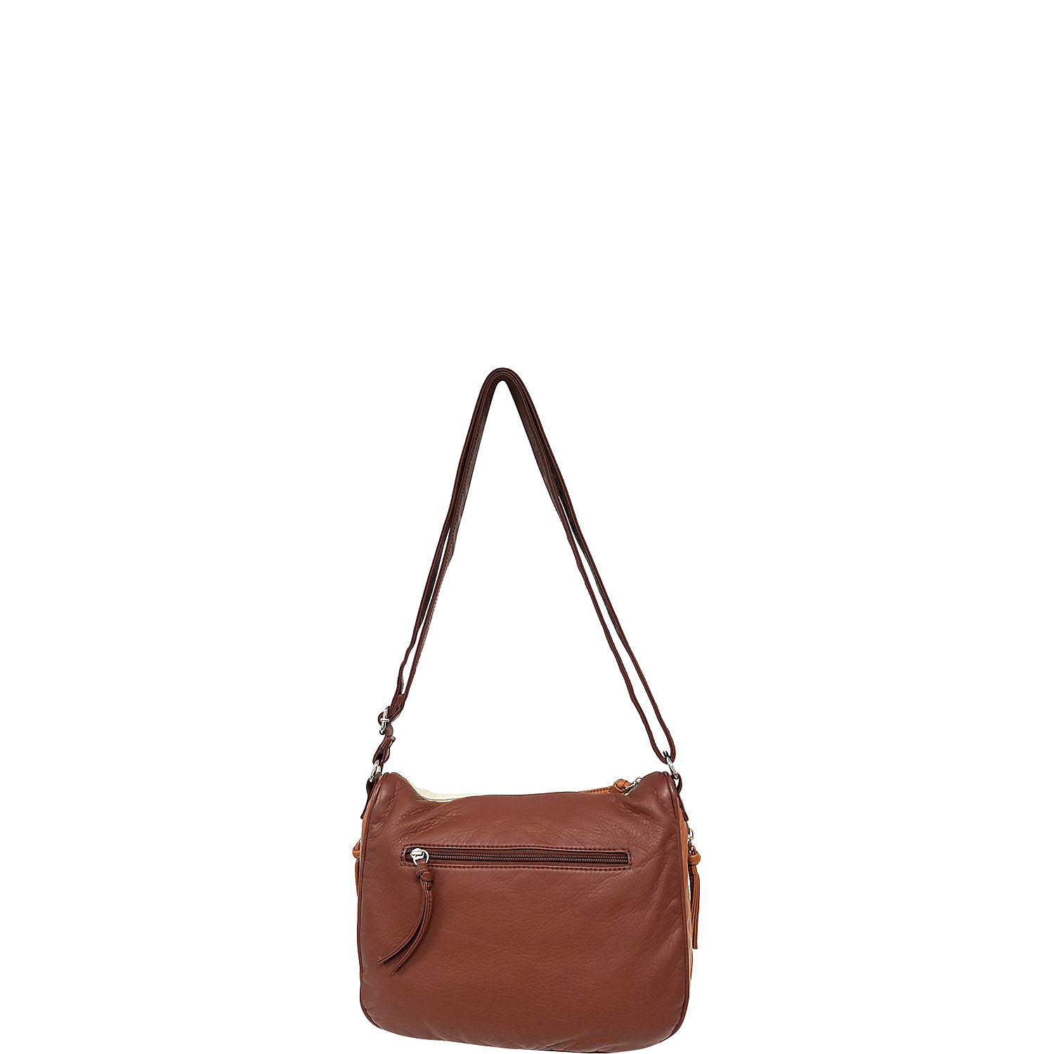 Washed Faux Leather Multi Panel Crossbody