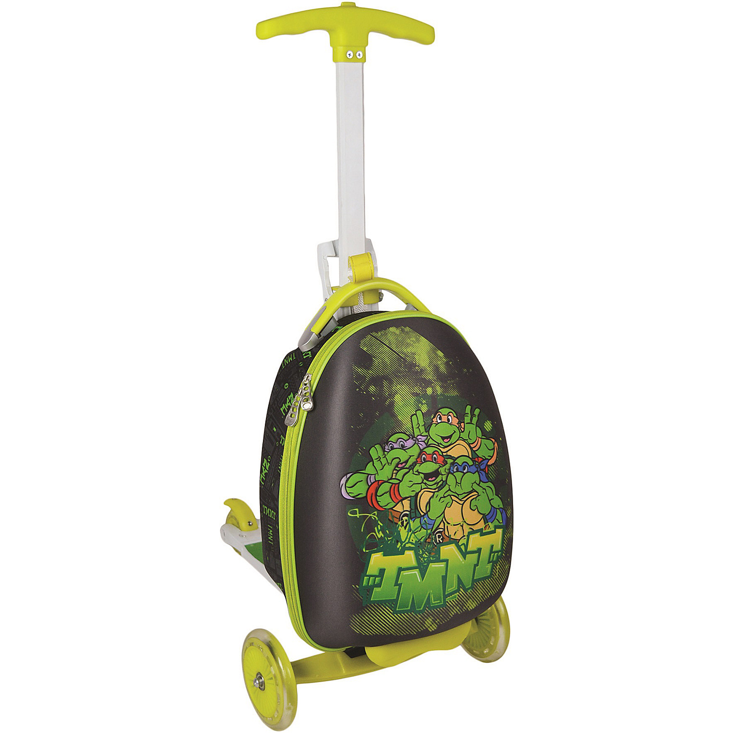 TMNT Graphic Kids Carry-On with Foldable Scooter Attached