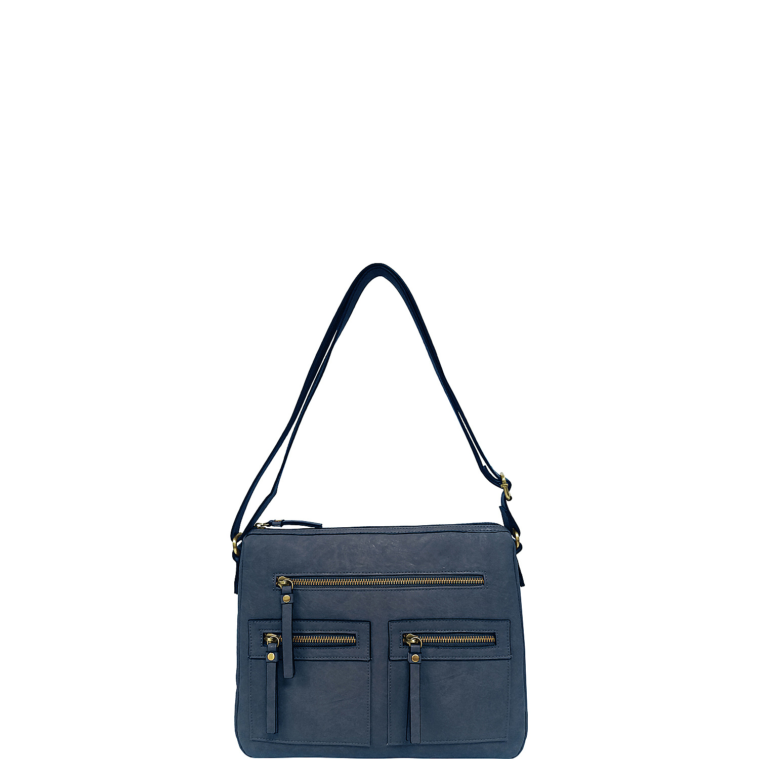 Faux Leather Multi Pocket Crossbody