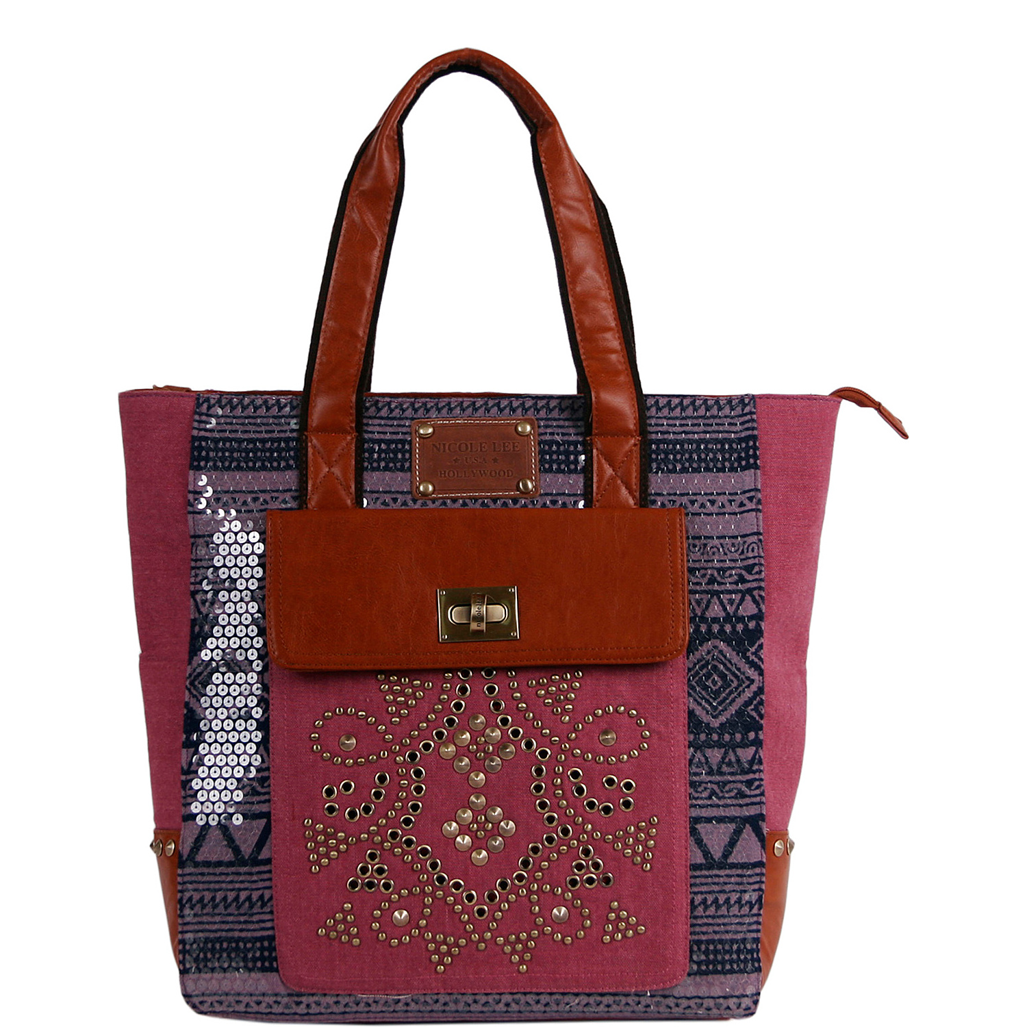 Iyanna Tribal Canvas Sequenced Print Tote Bag