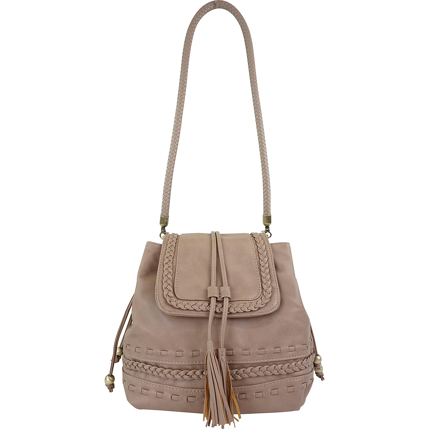 Oversized Bucket Bag With Braided Details